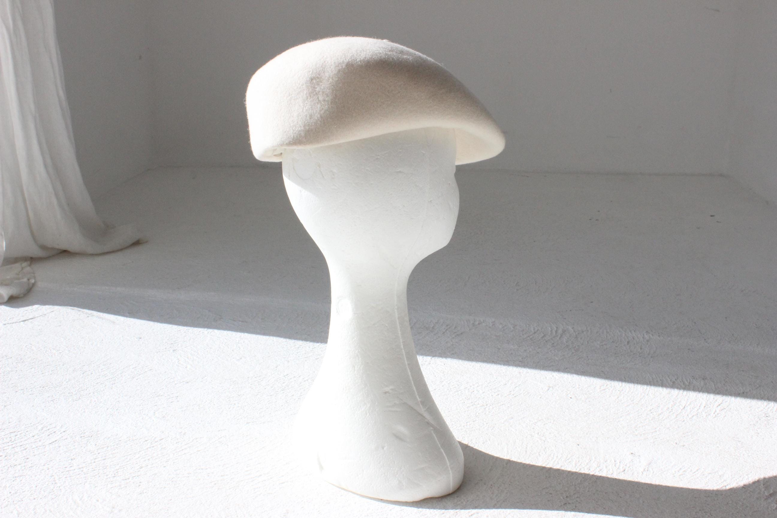 Vintage 60s Wool Felt Bridal Millinery Beret Hat