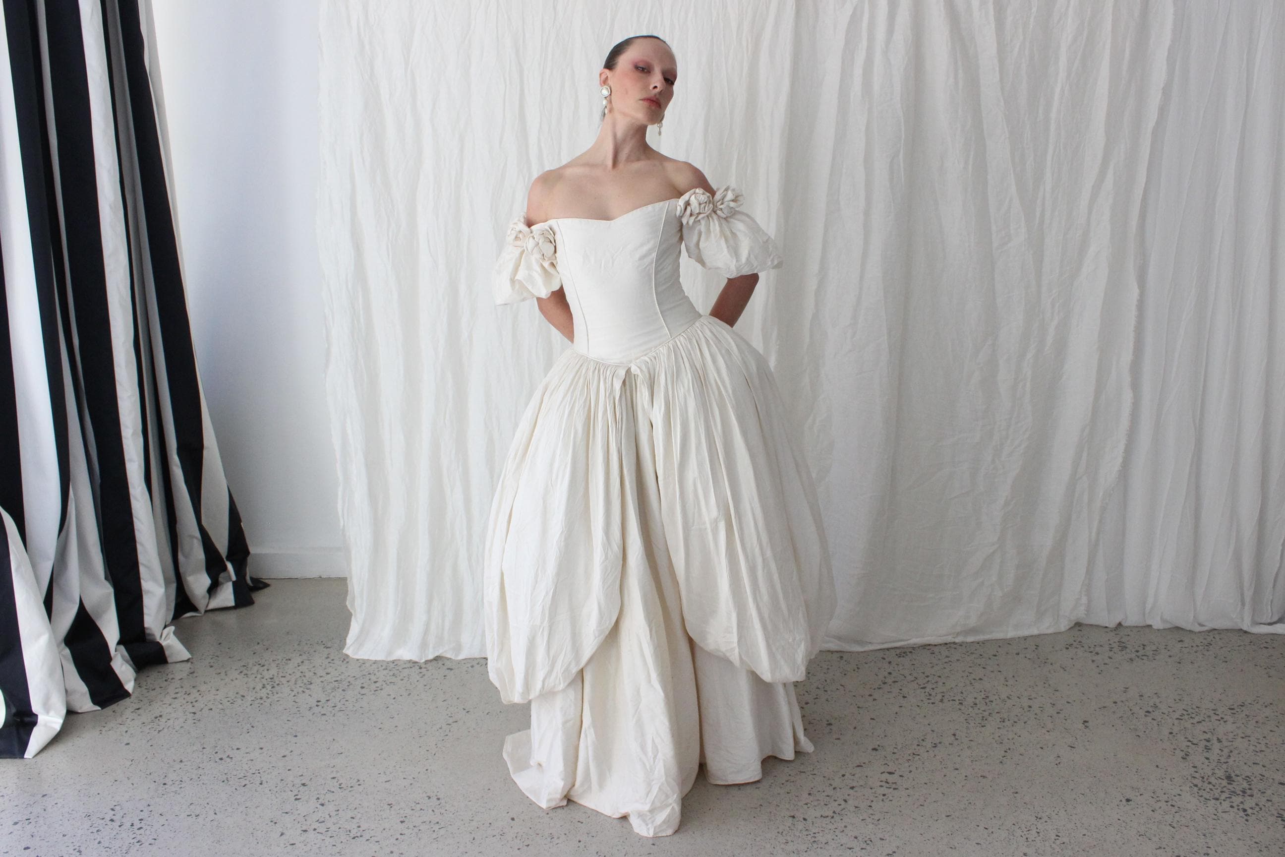 1992 Silk Dupion Rosette Down