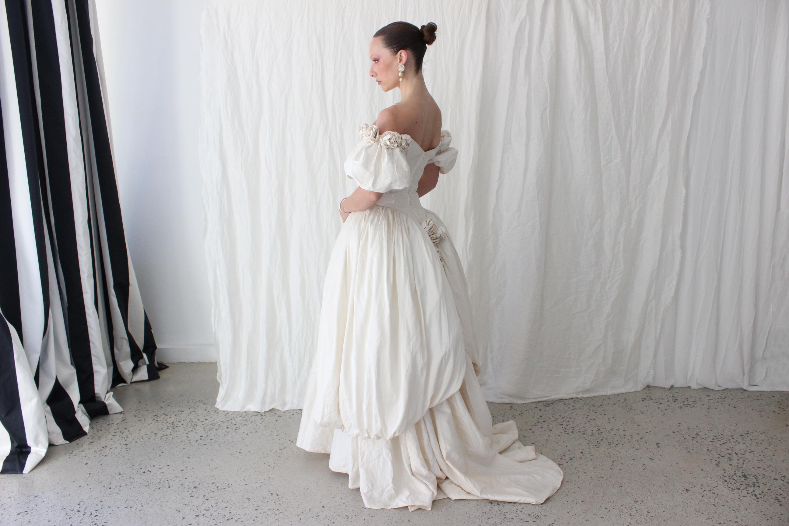 1992 Silk Dupion Rosette Down