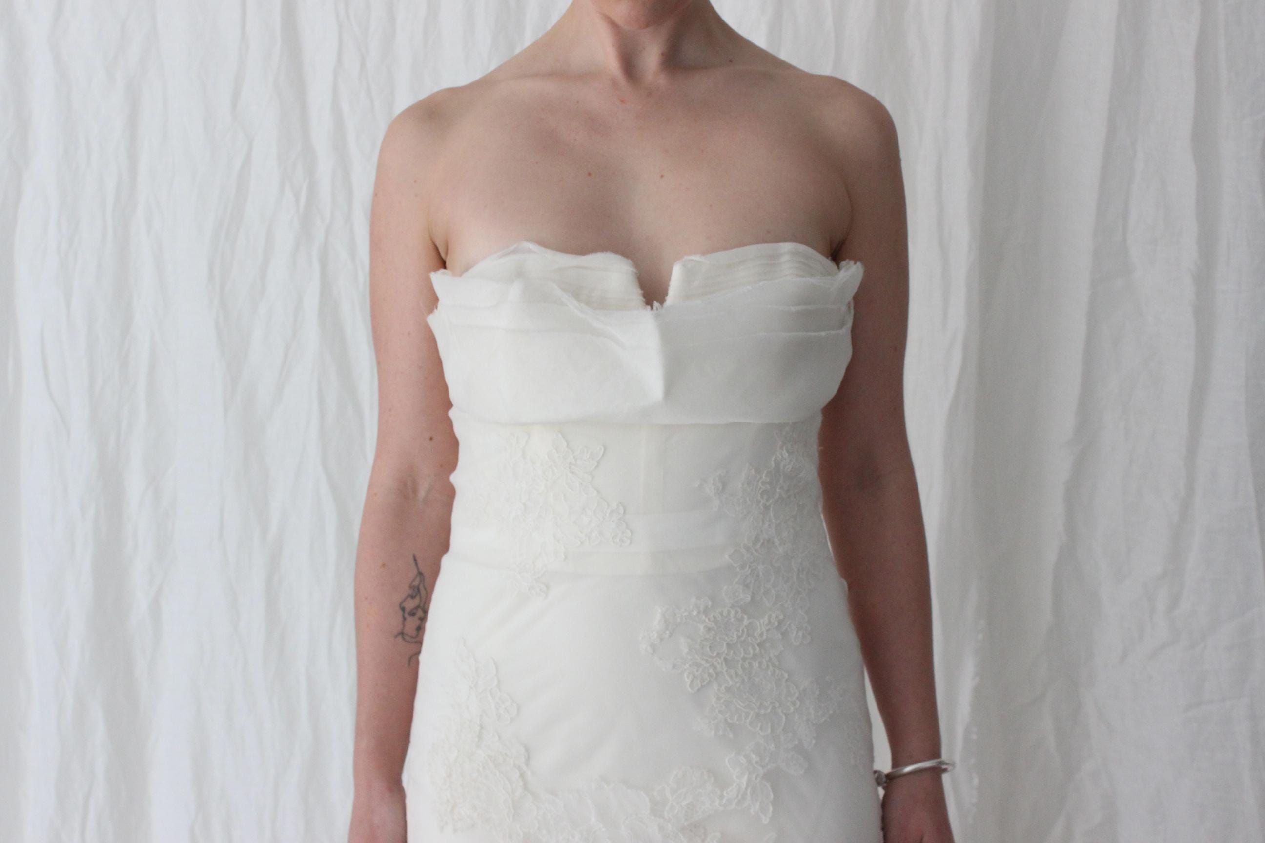 2011 Vera Wang 'Fawn' Chantilly Lace & Organza Mermaid Gown