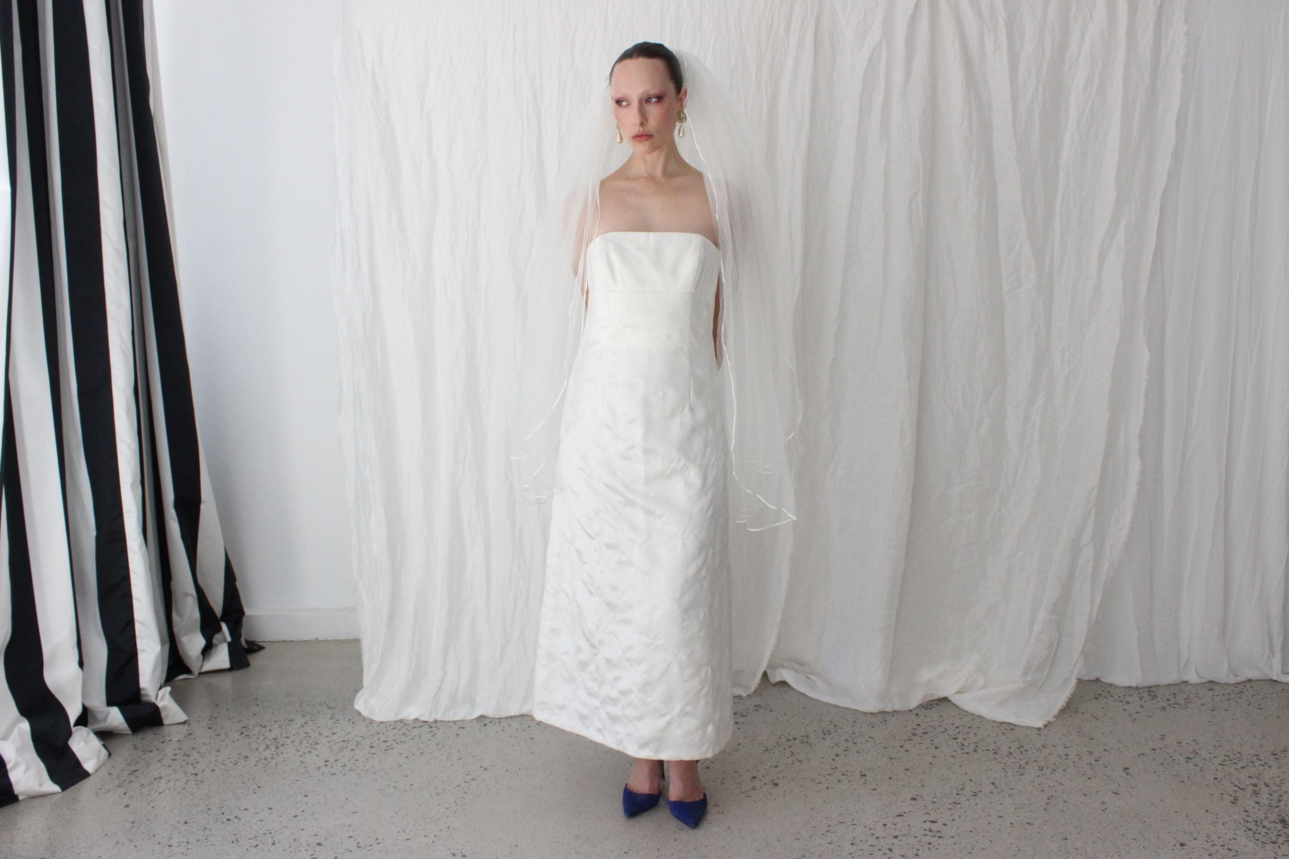 80s Cream Double Layer Tulle Wedding Veil