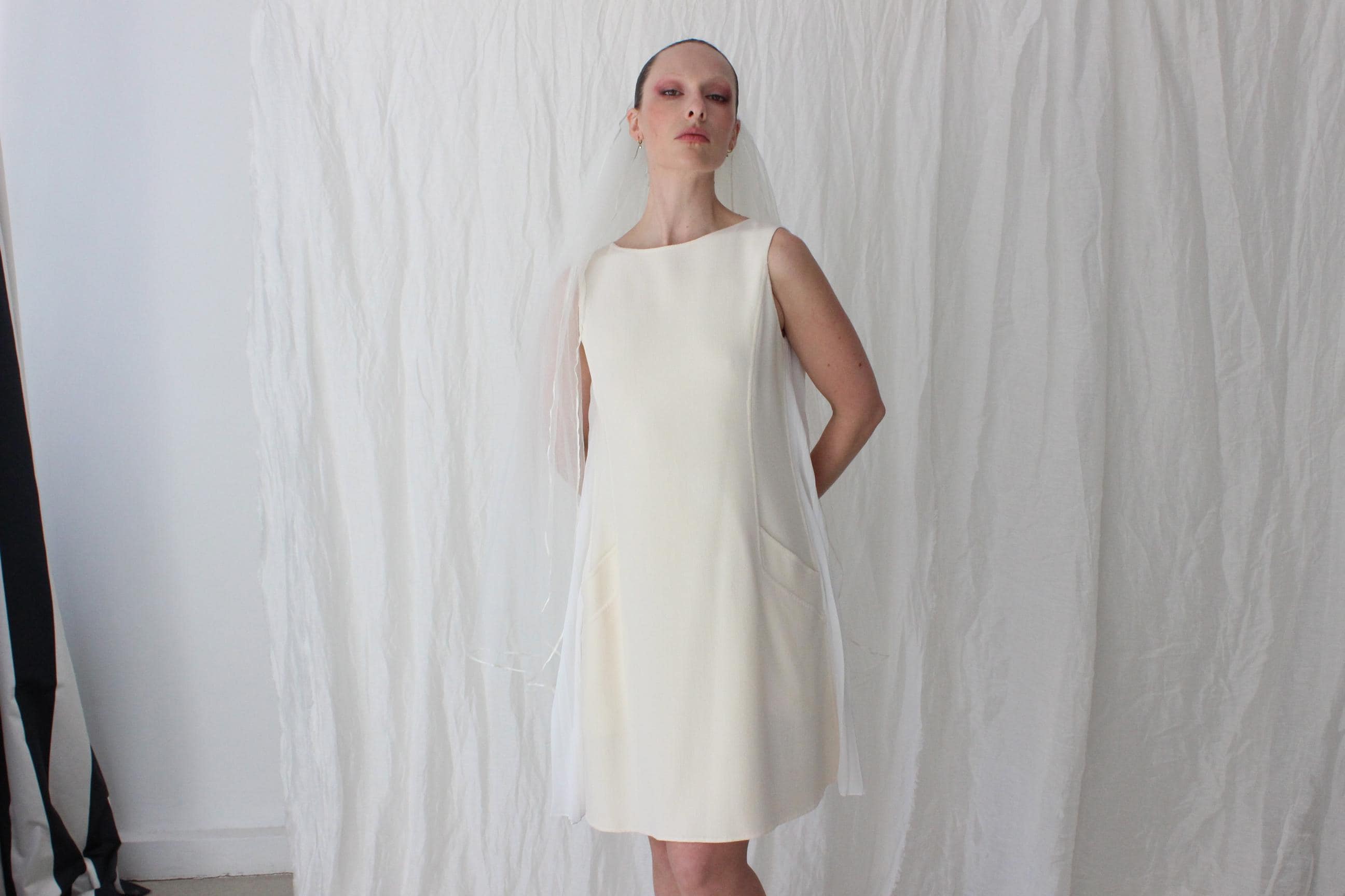 80s Cream Double Layer Tulle Wedding Veil