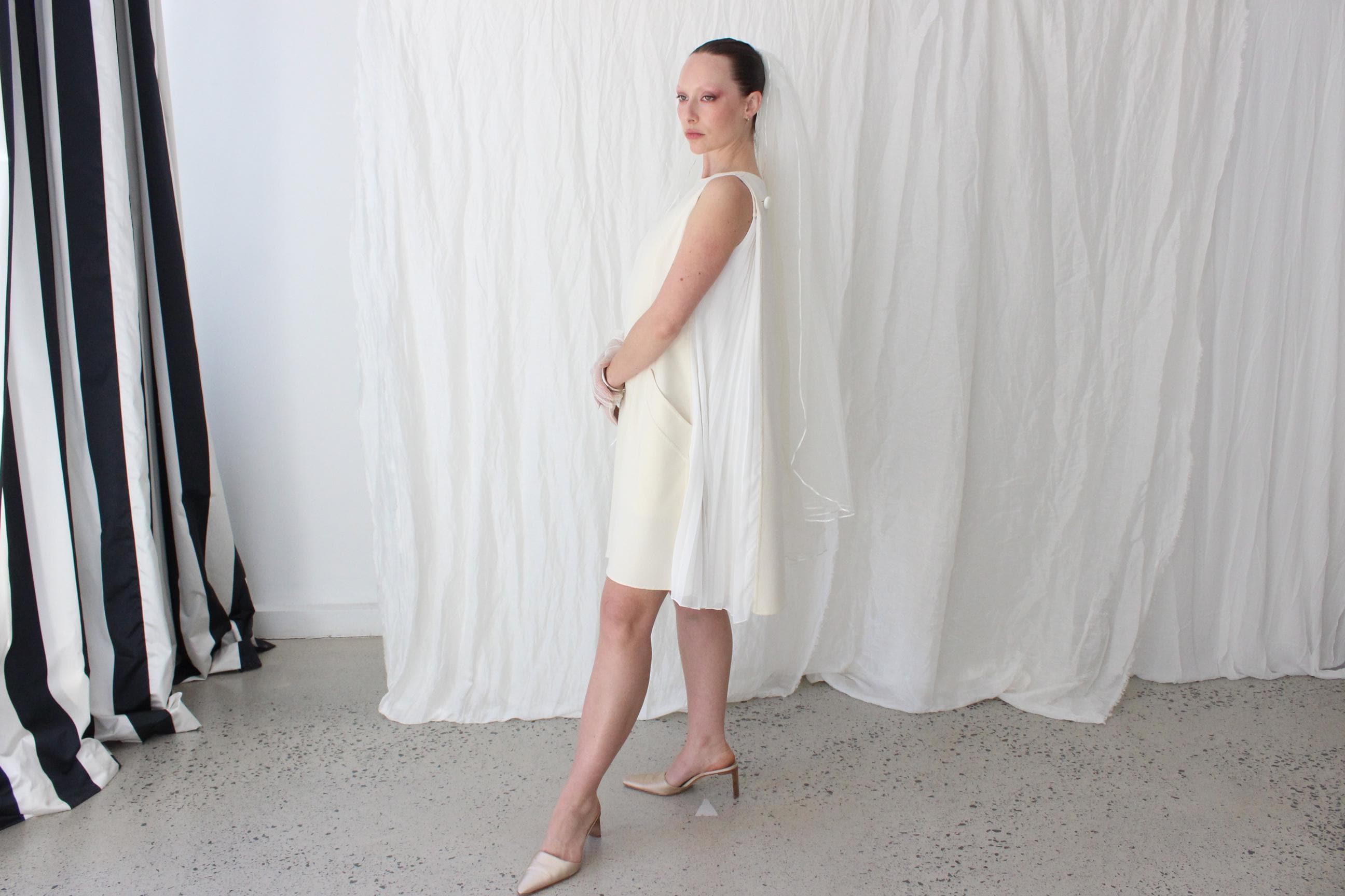 80s Cream Double Layer Tulle Wedding Veil