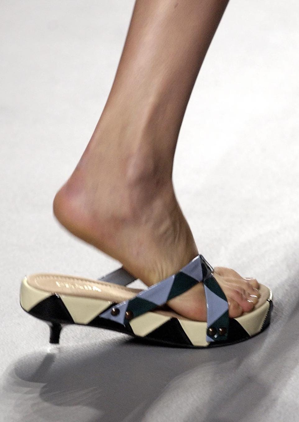 2004 Archival Prada Zig Zag Leather Sandals ~ Euro 39.5