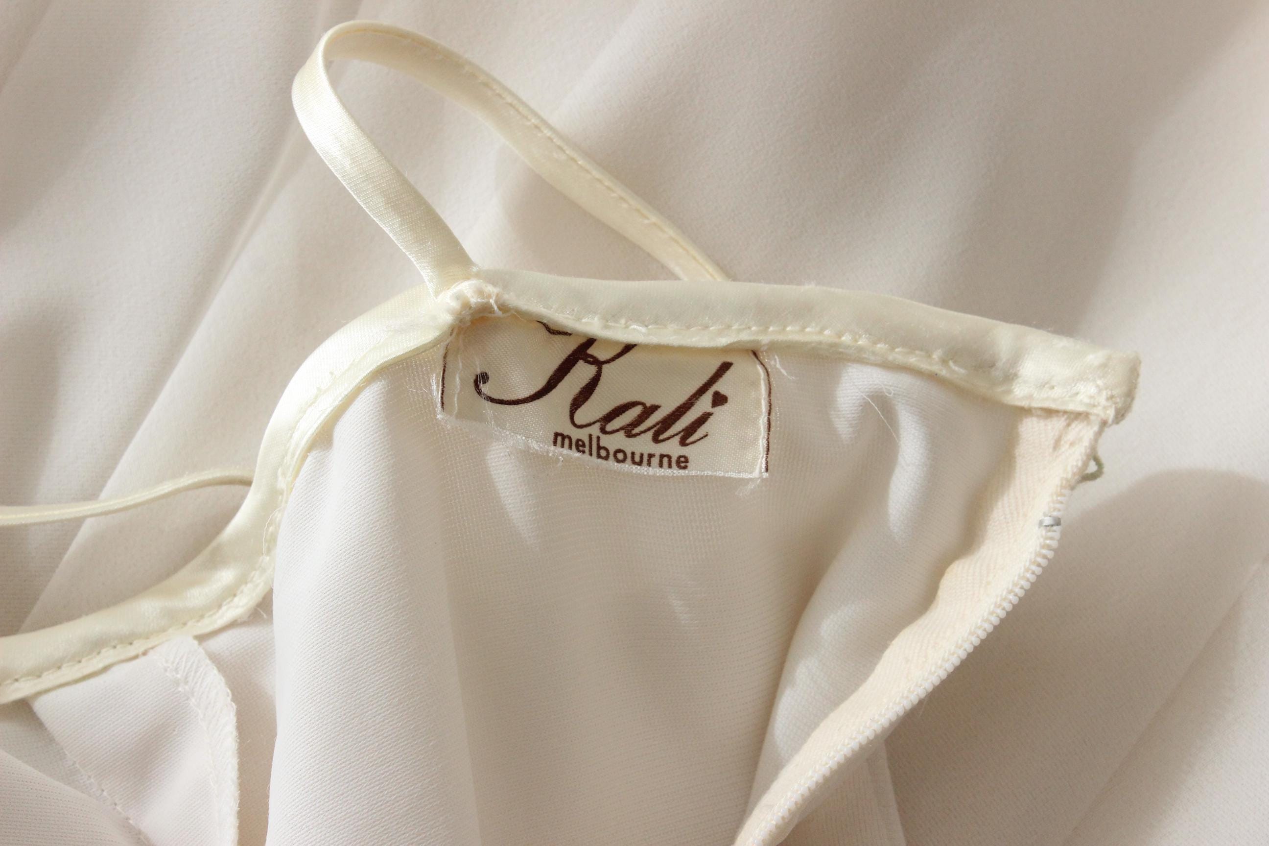 Romantic 70s Simple Chiffon Slip-Style Wedding Dress
