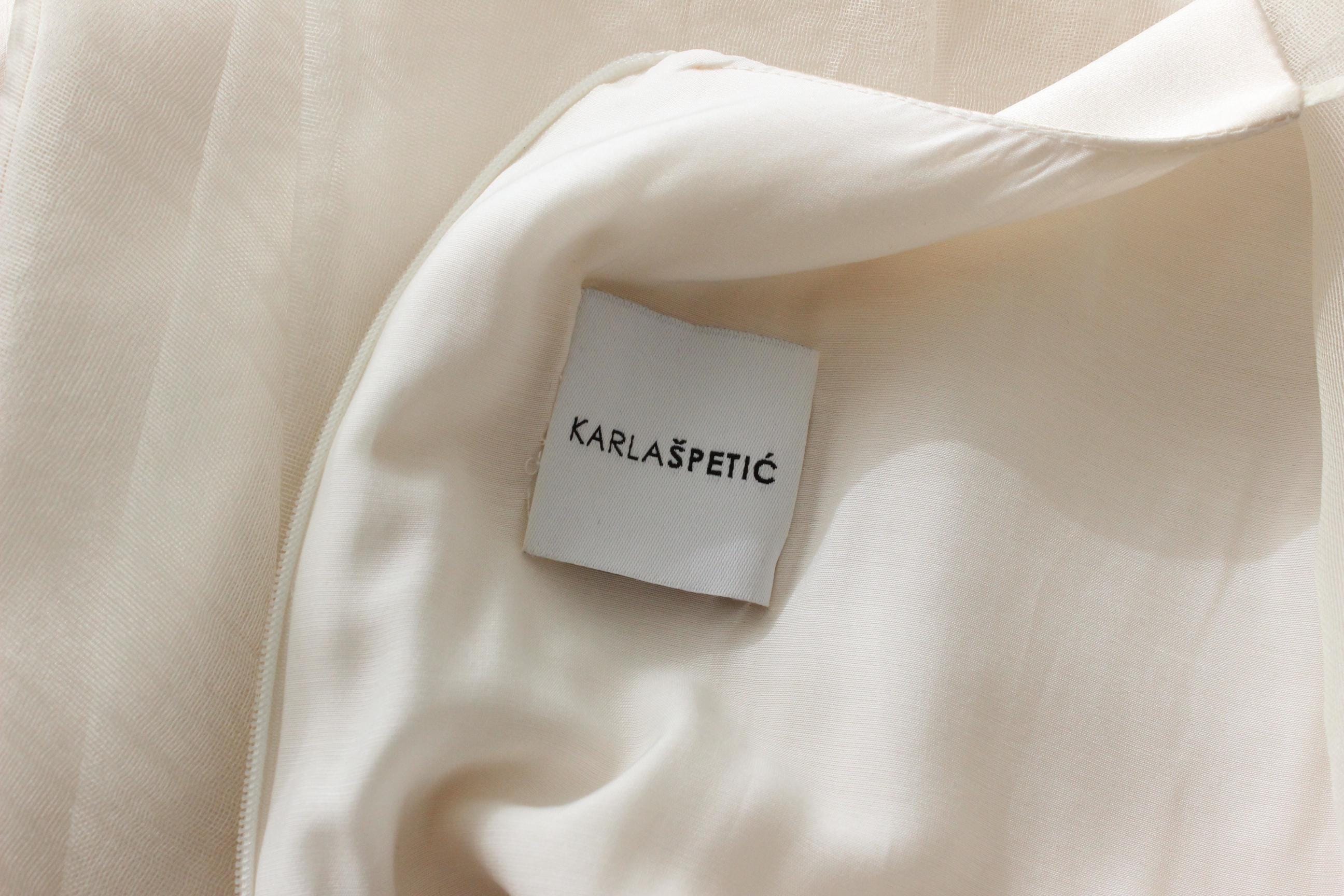 2014 Karla Spetic Silk & Mesh Abstract Dress
