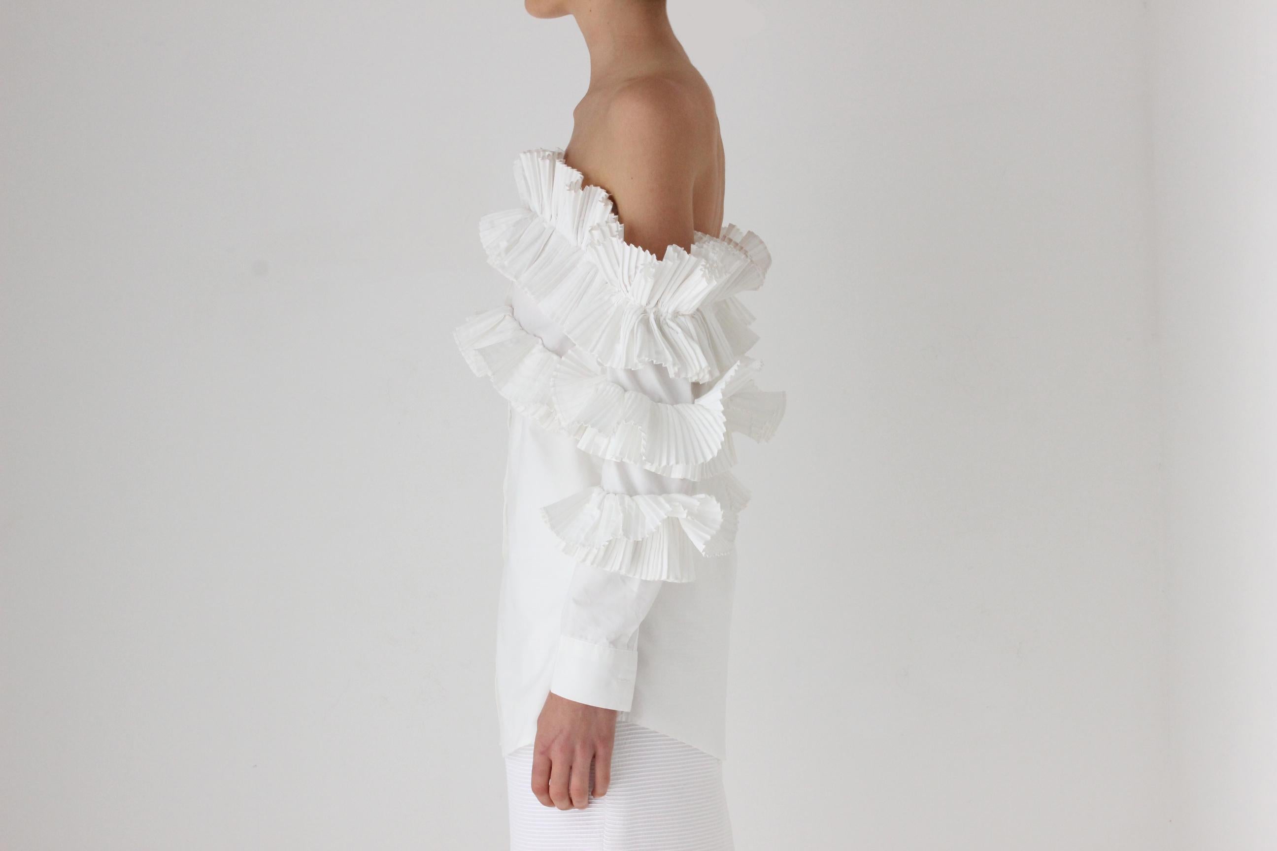 Contemporary Sculptural Pleated Shirt