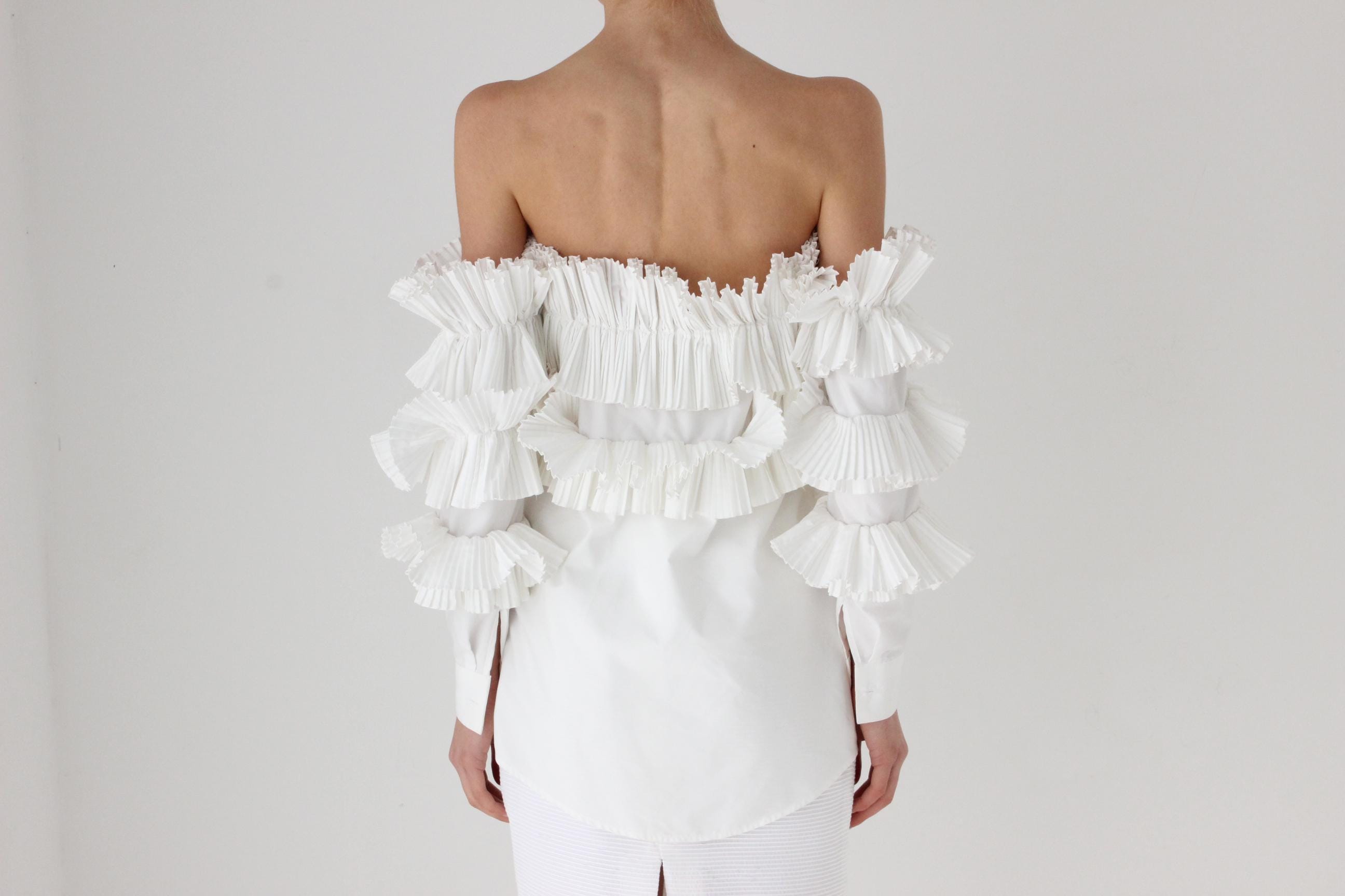 Contemporary Sculptural Pleated Shirt