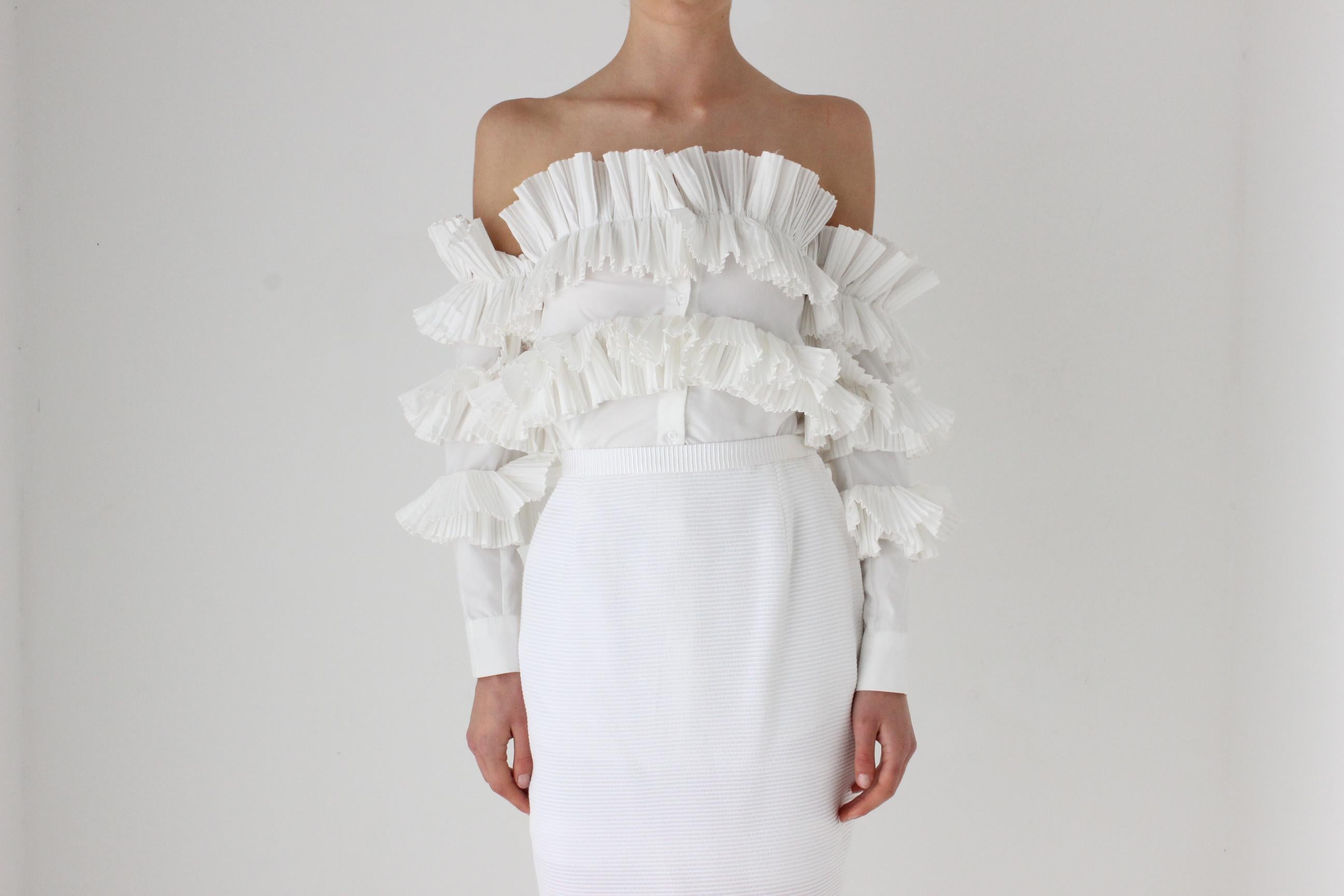 Contemporary Sculptural Pleated Shirt