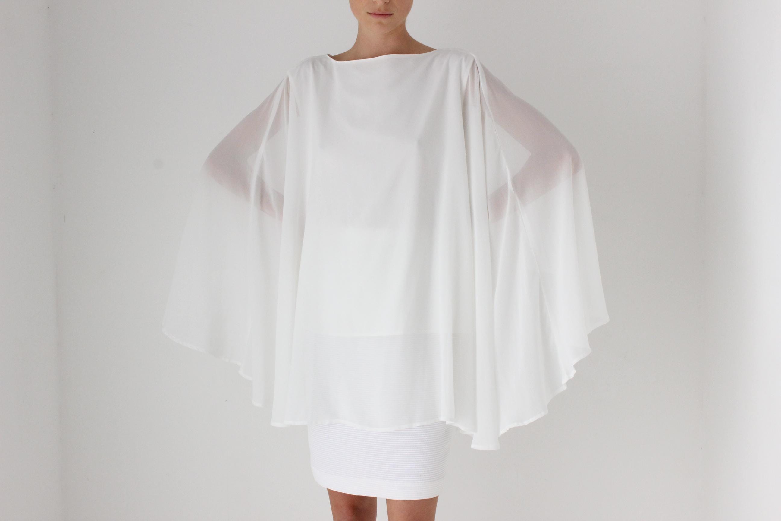 Contemporary Crepe Wing Sleeve Top
