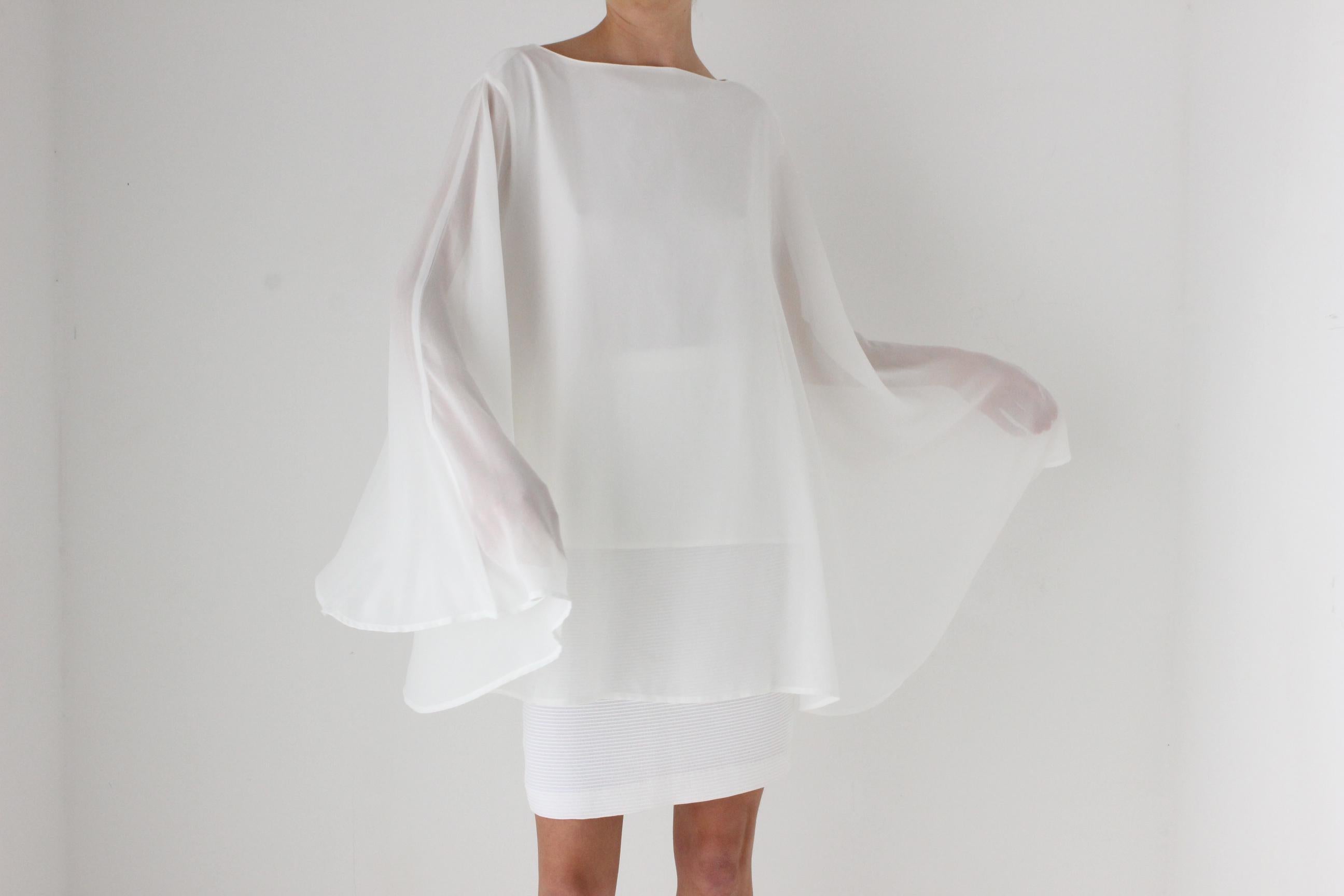 Contemporary Crepe Wing Sleeve Top
