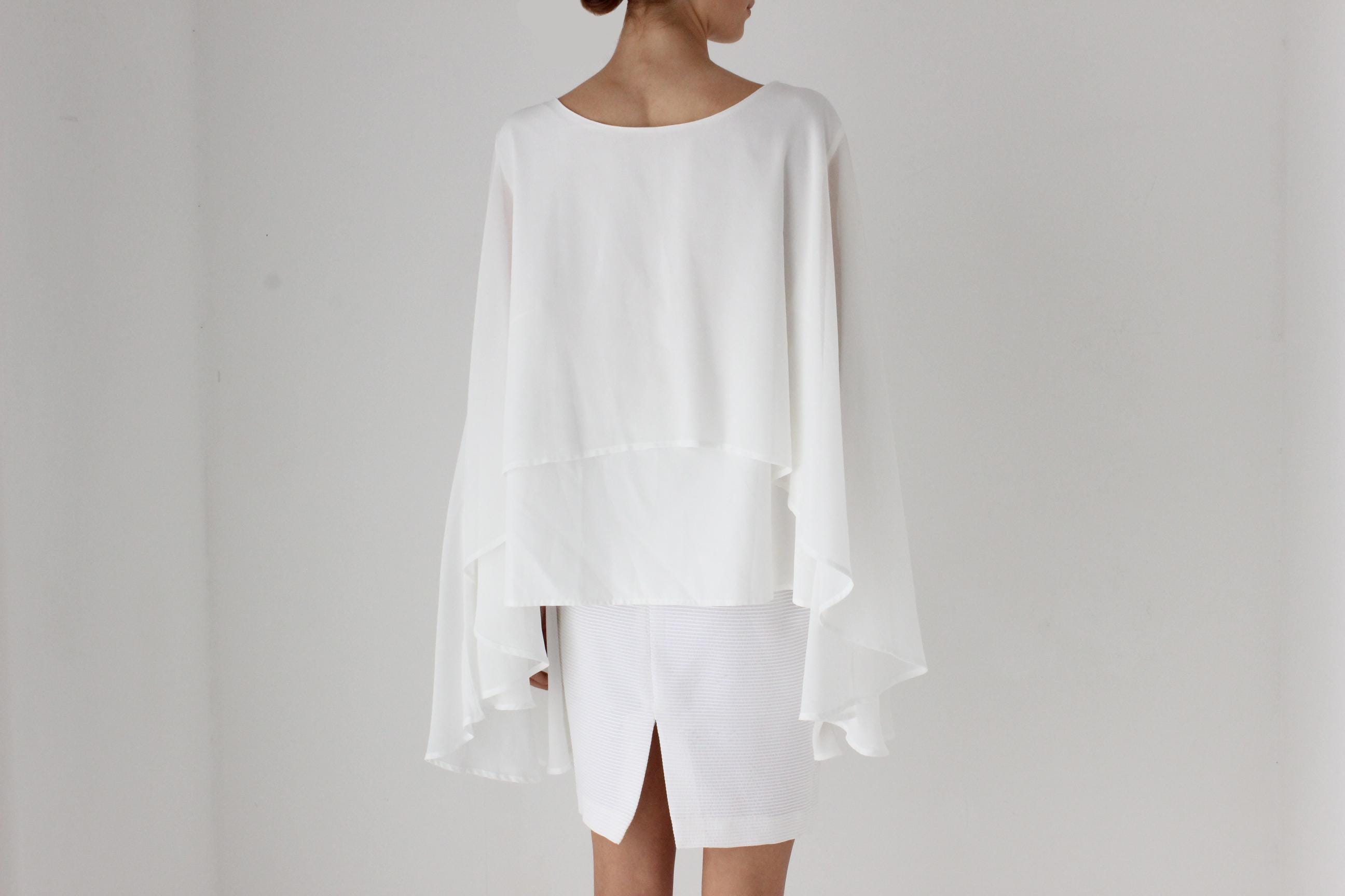 Contemporary Crepe Wing Sleeve Top