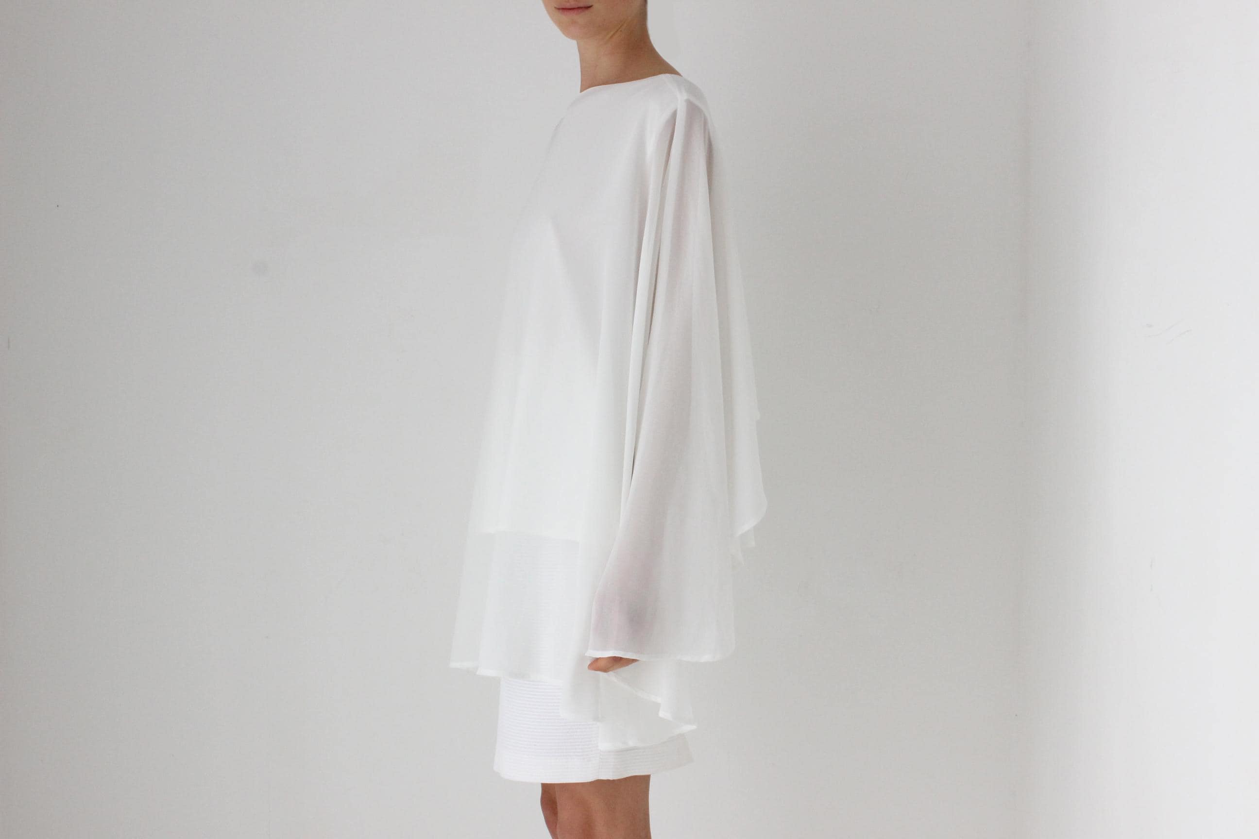 Contemporary Crepe Wing Sleeve Top