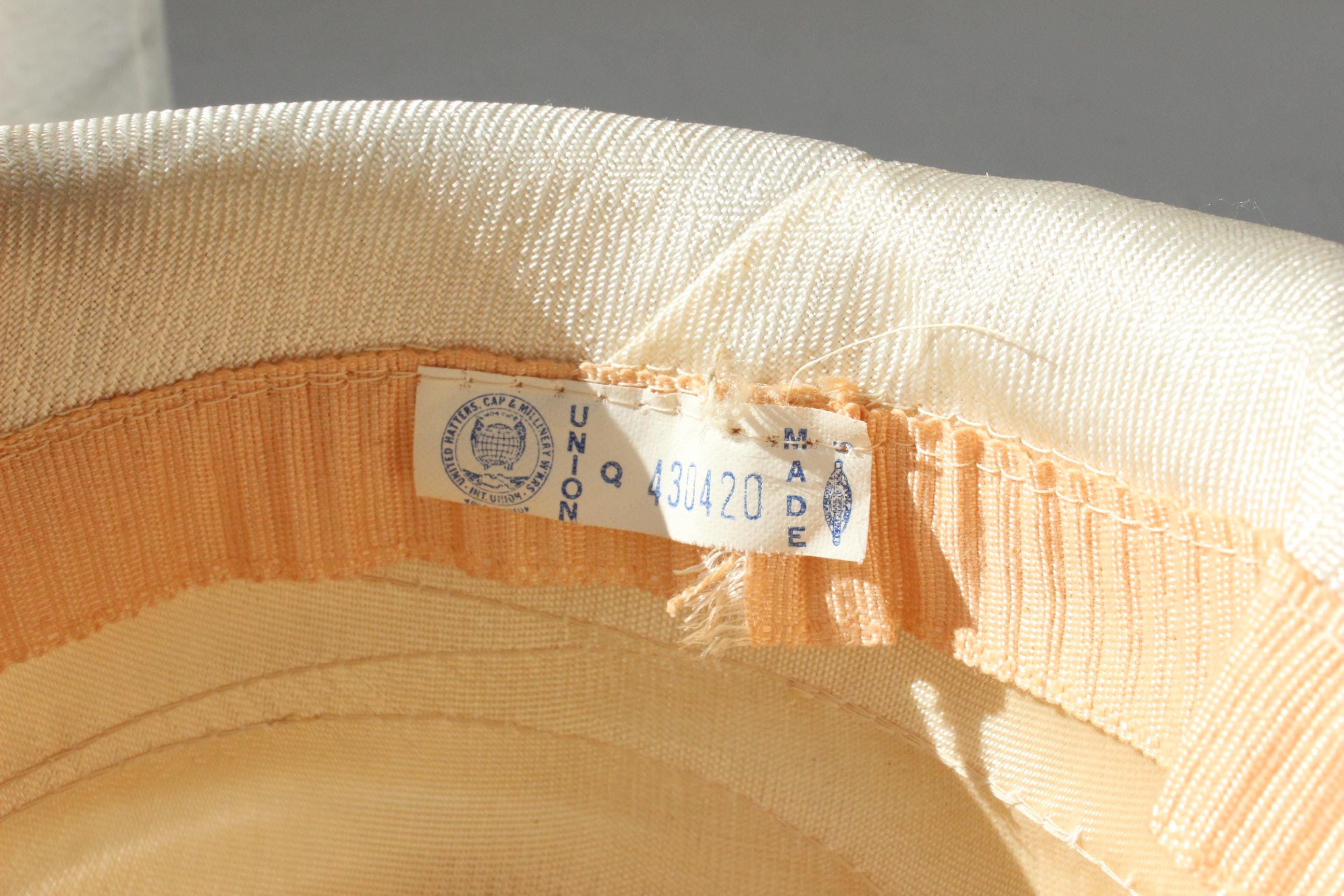 50s Sculptural Beige Beehive Hat w/ Tassel