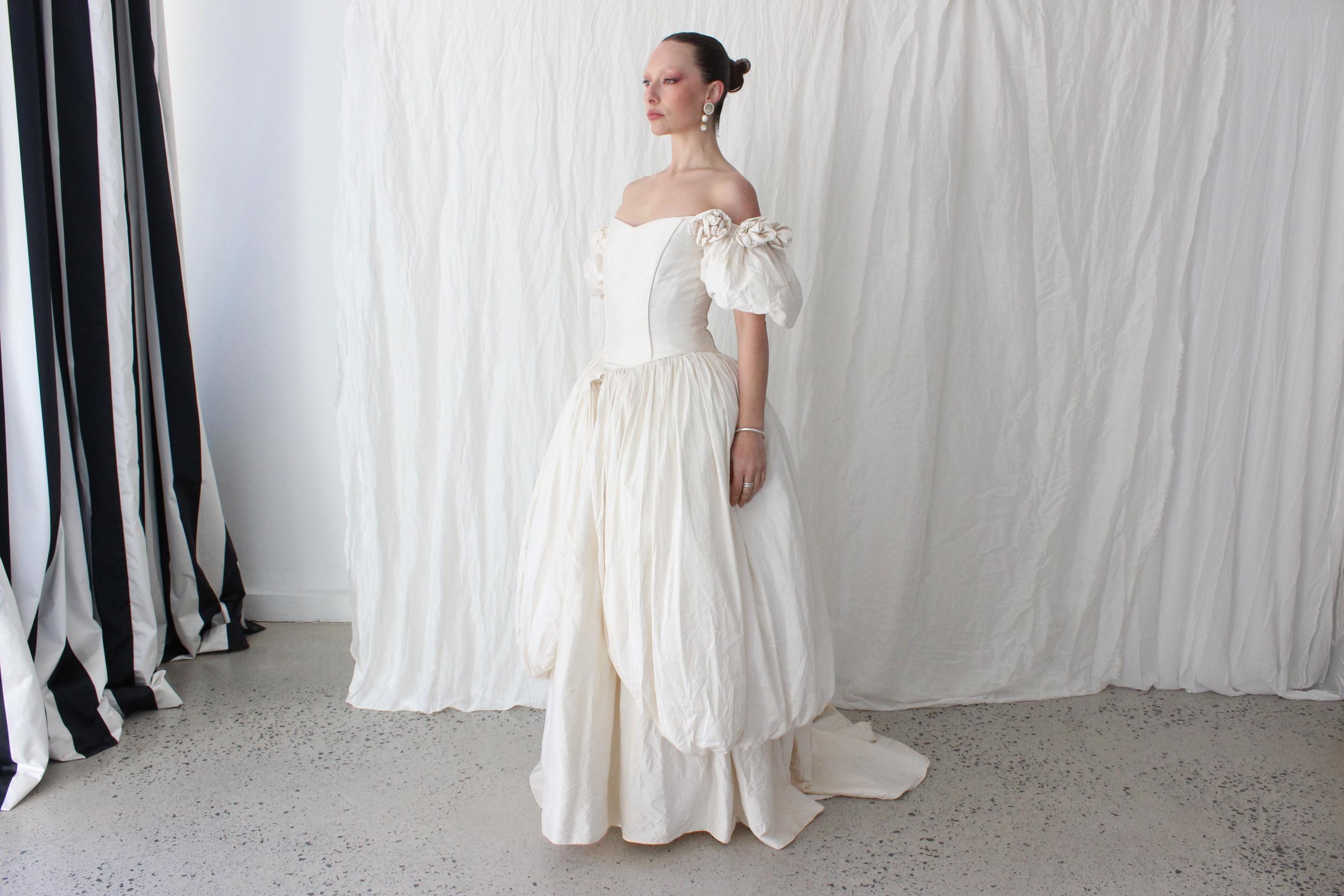 1992 Silk Dupion Rosette Down