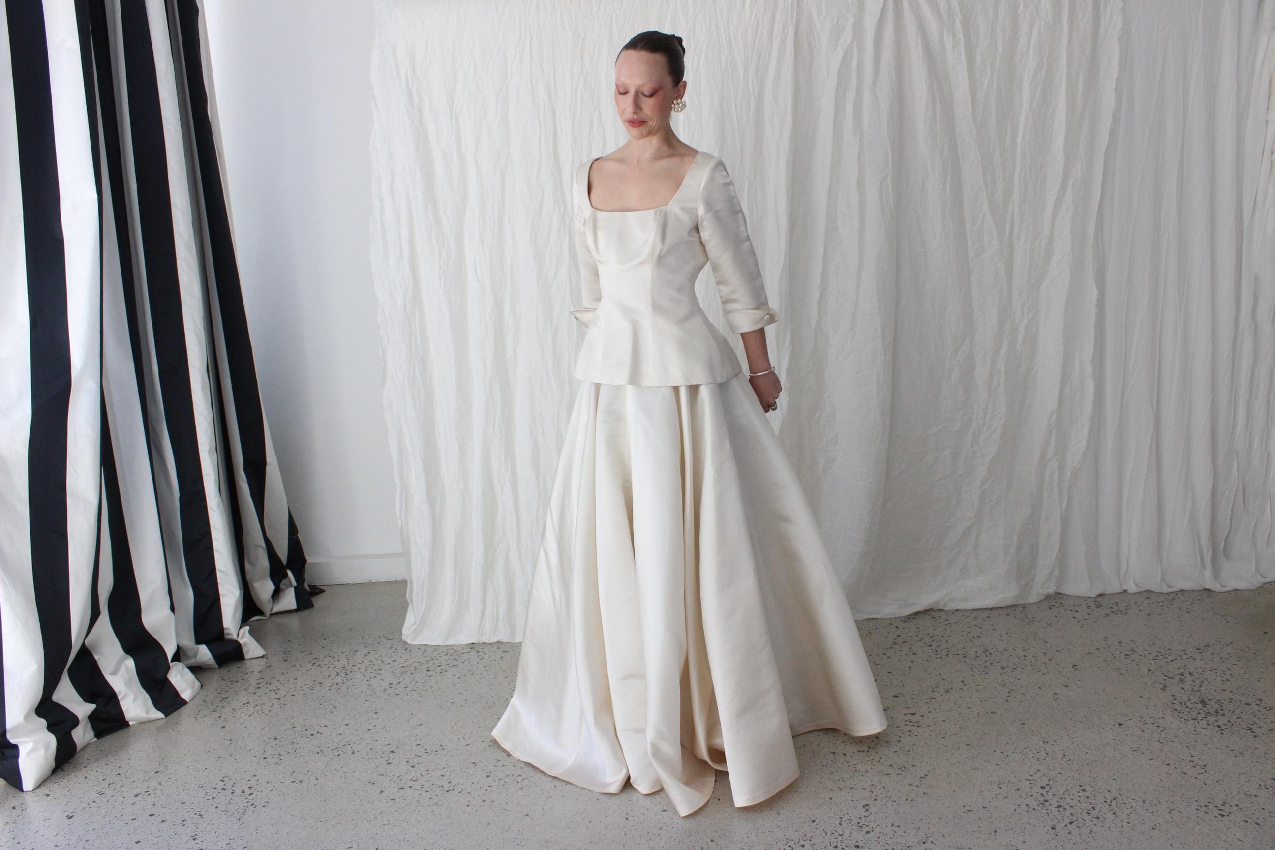 90s Duchess Silk Satin Two Piece Skirt & Top Set
