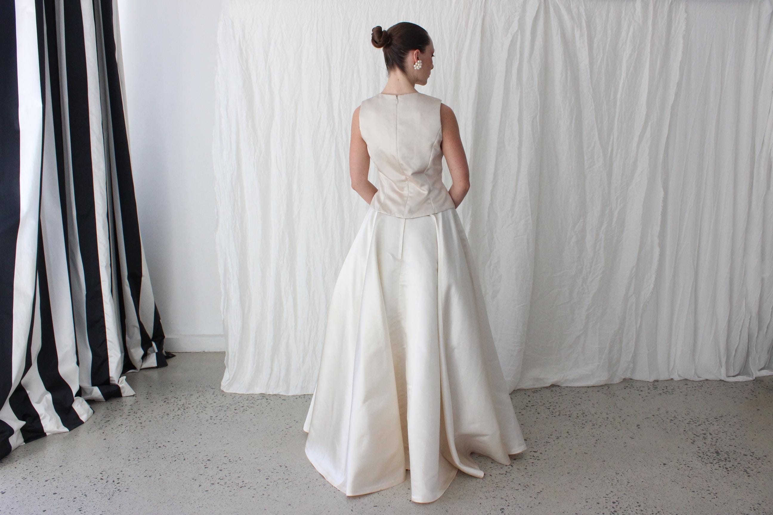 90s Vera Wang Oyster Satin Top