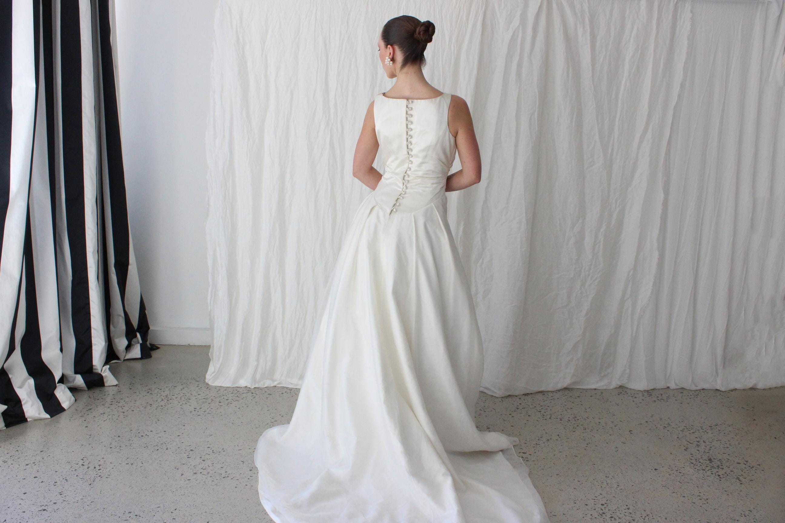 90s Duchess Satin Corset Bodice Gown