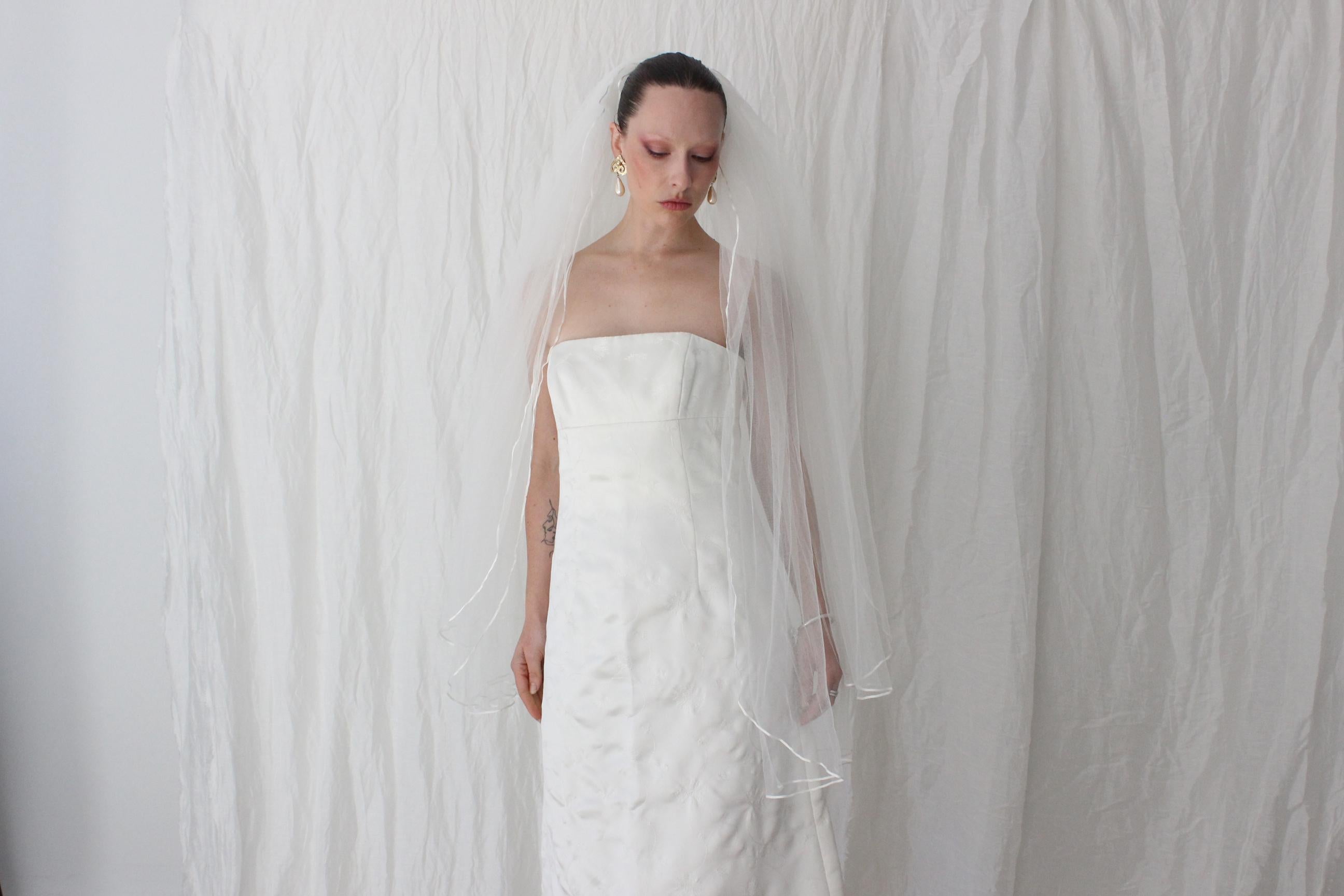 90s Nicole Miller Silk Strapless A-Line Dress