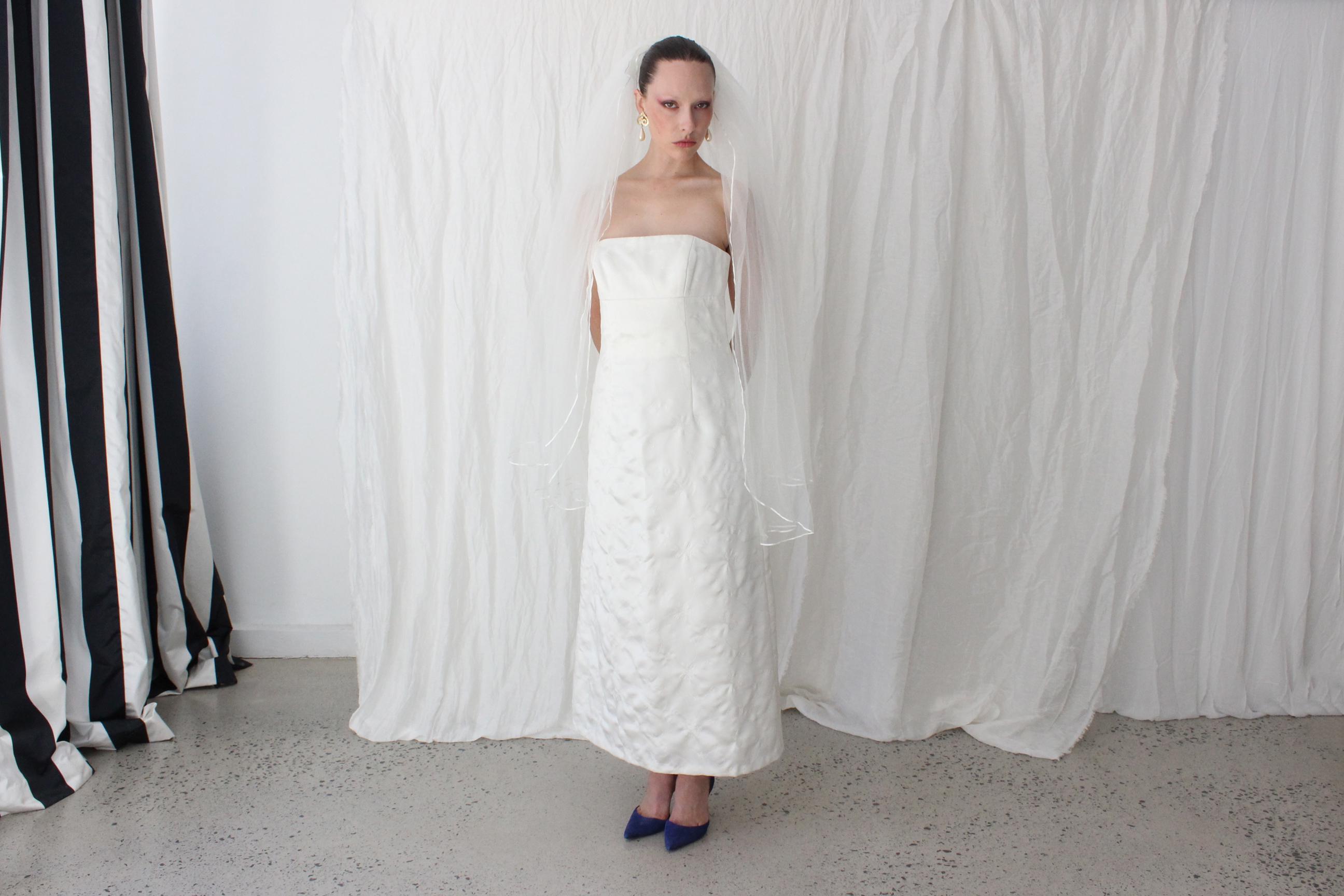 80s Cream Double Layer Tulle Wedding Veil