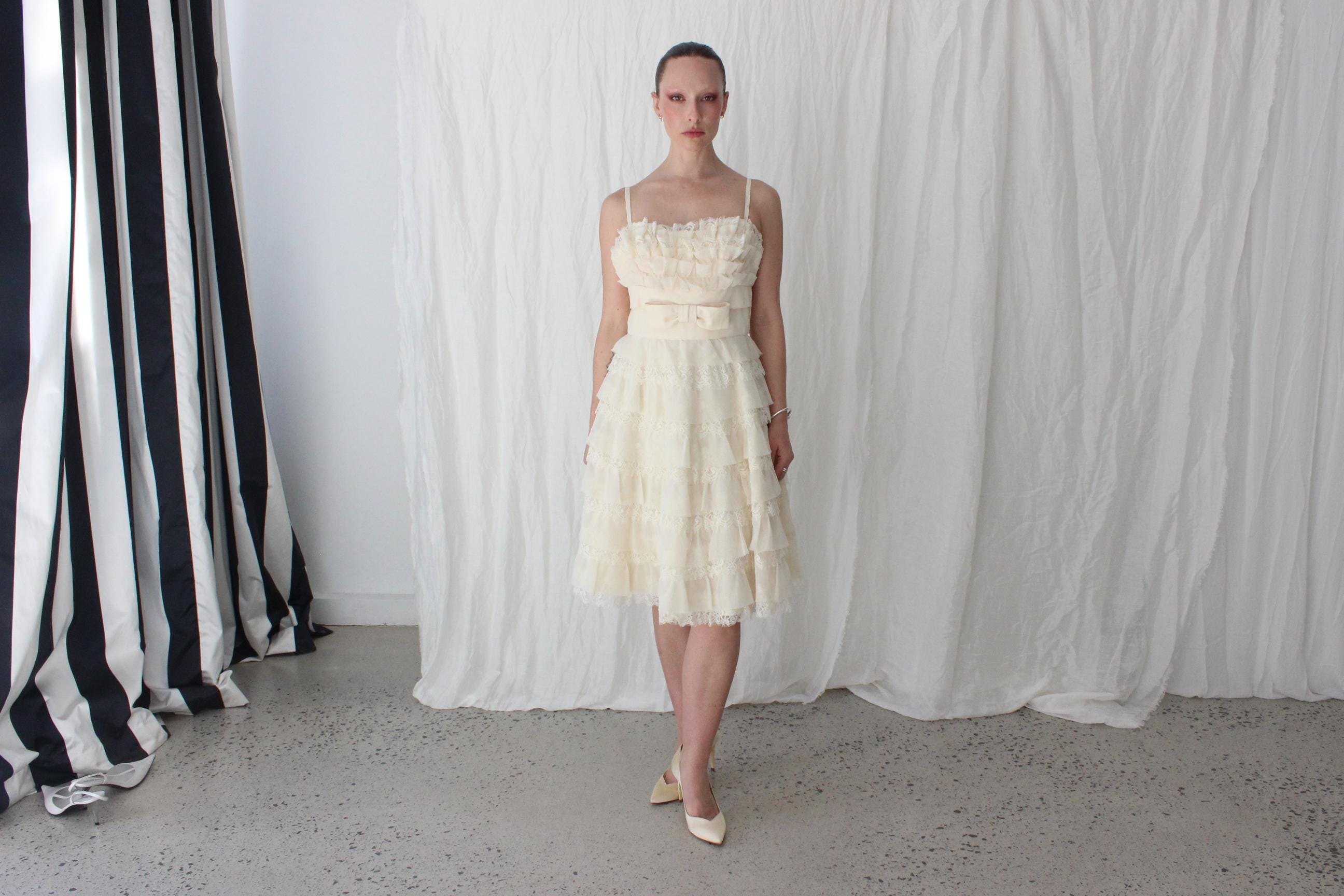 2000s Alannah Hill Tiered Lace & Organza Bridal Mini
