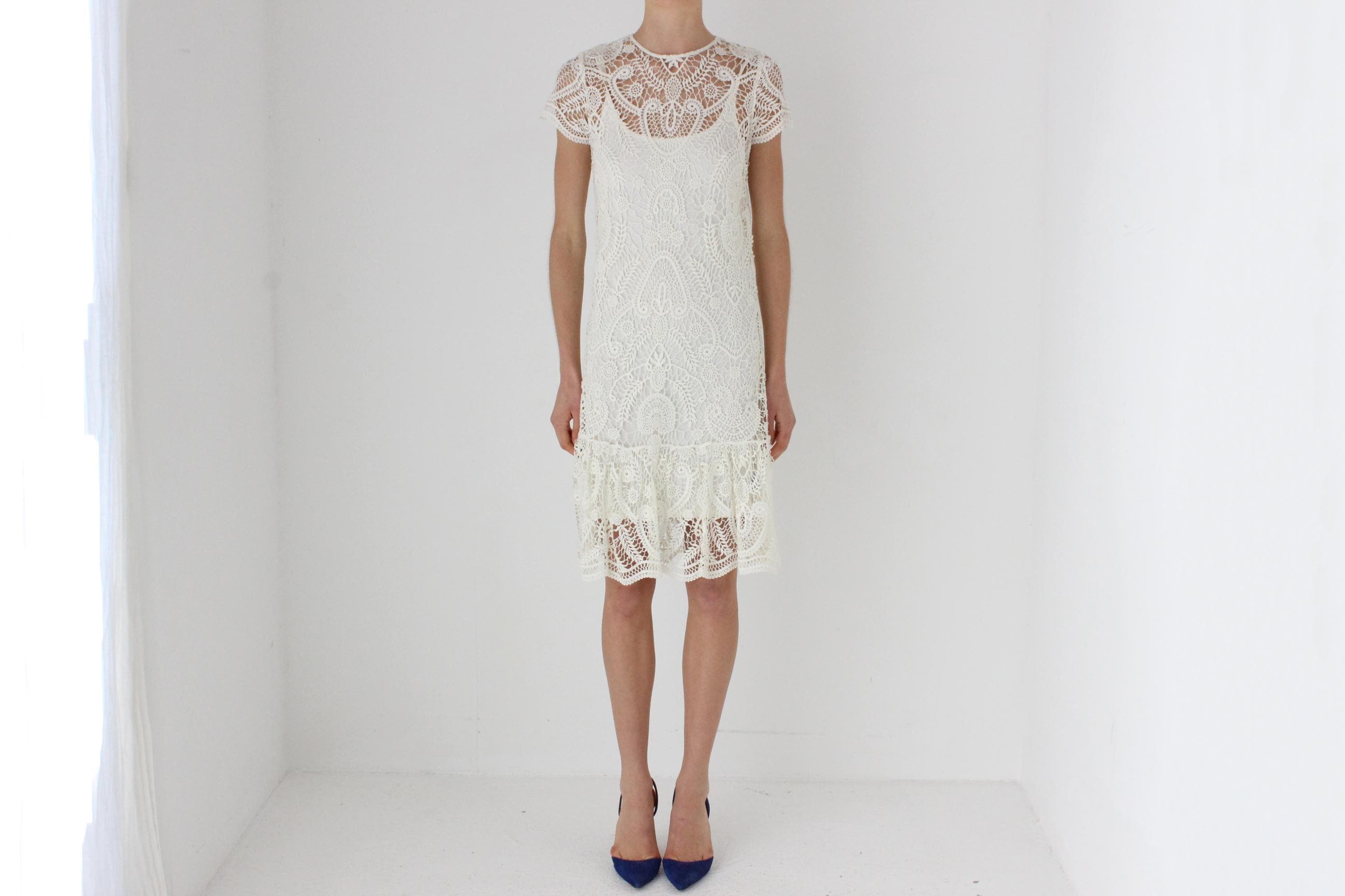 Y2K Ralph Lauren Cotton Crochet Dress