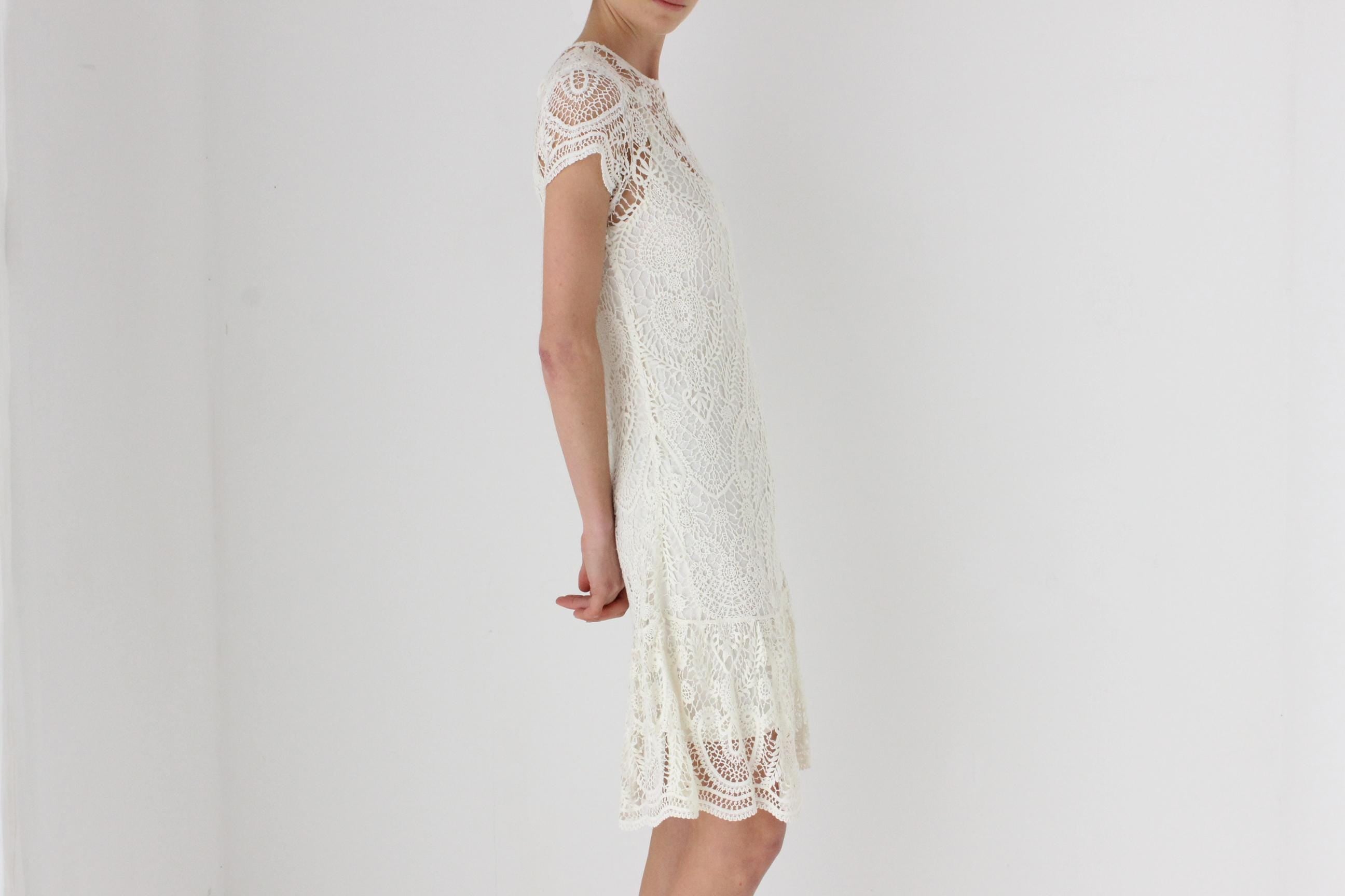 Y2K Ralph Lauren Cotton Crochet Dress
