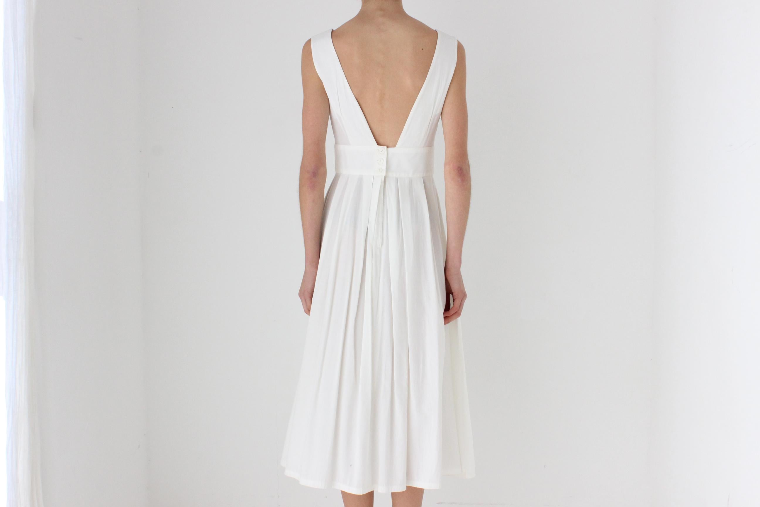 90s Does 50s Circle Skirt Bridal Picnic Dress