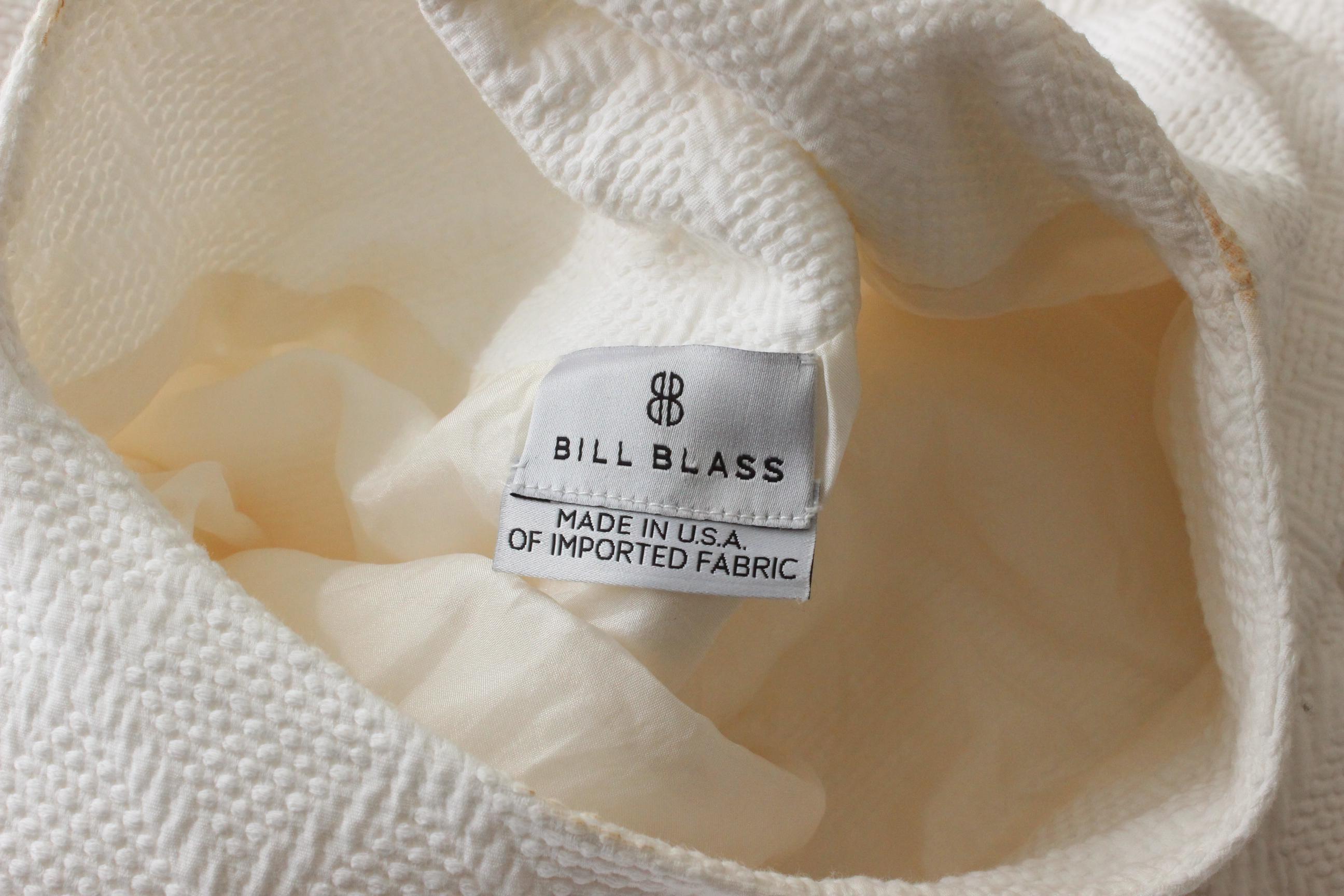90s Bill Blass Textured Cotton Shift Dress w/ Bow