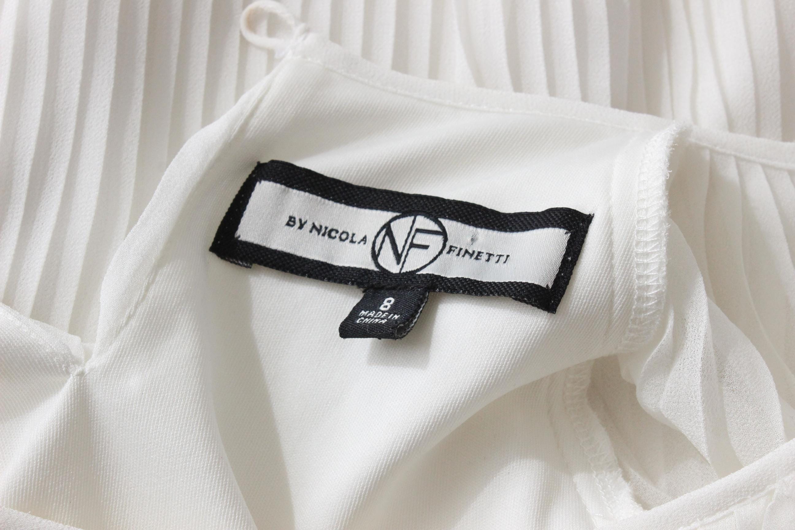 2000s Nicola Finetti Sheer Pleated Mini Dress