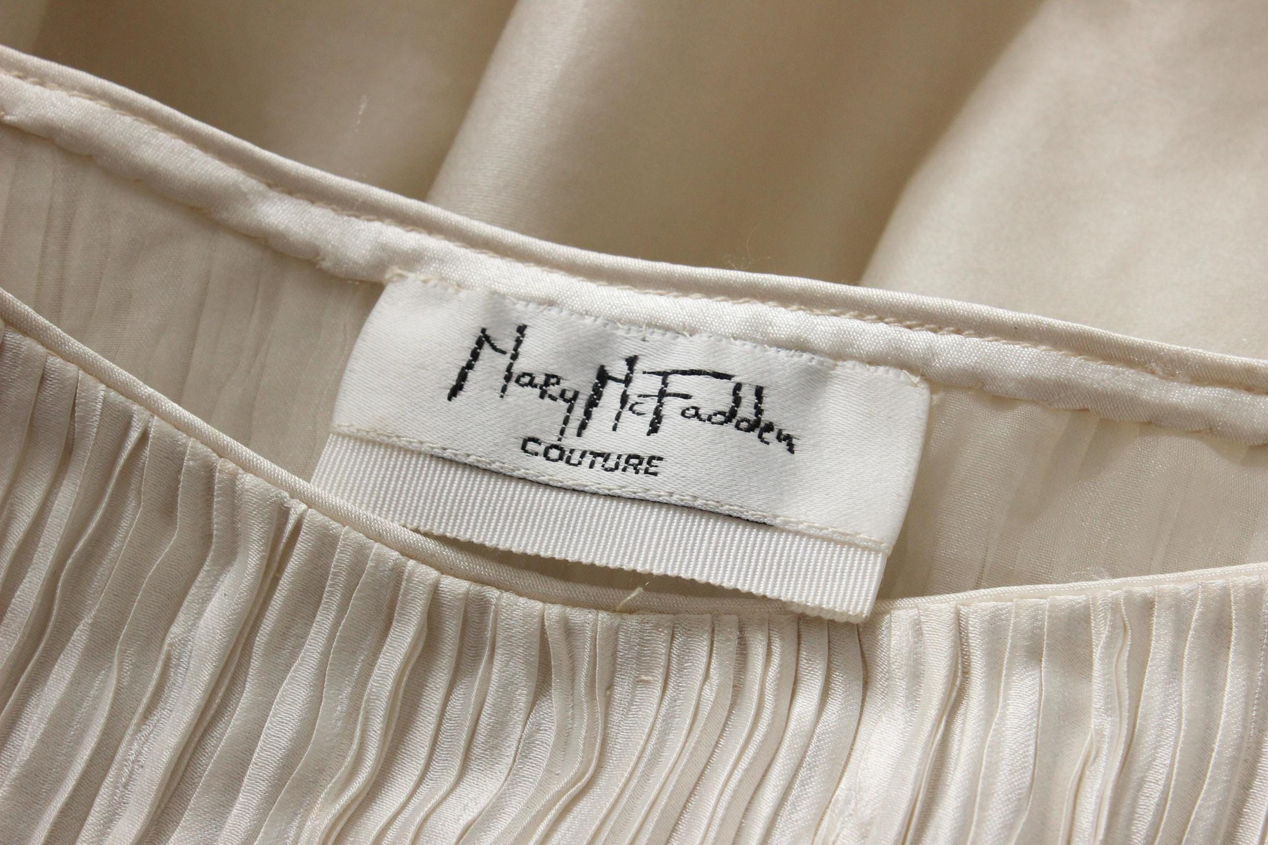 80s Mary McFadden Couture Fortuny Pleated Organza Mini
