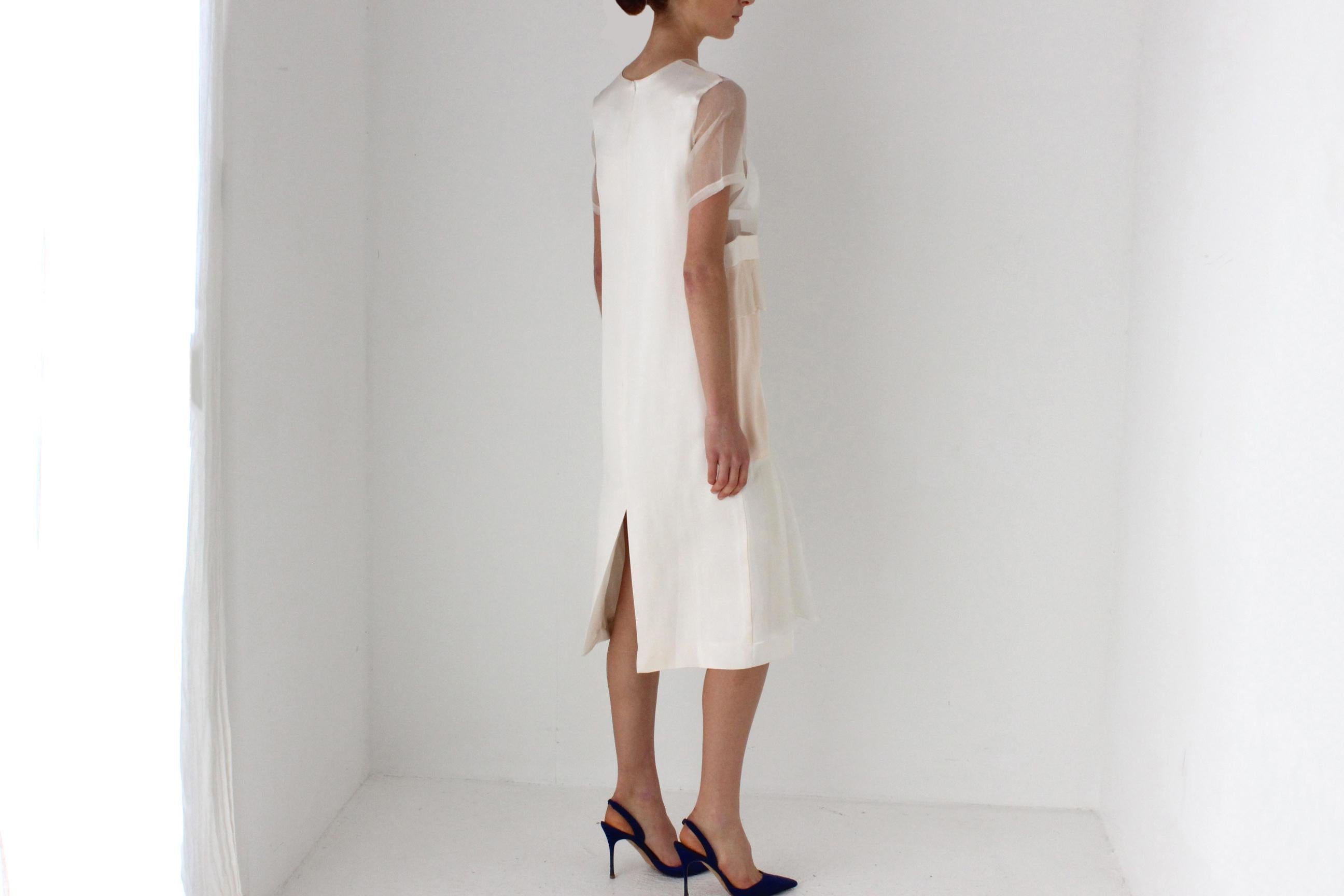 2014 Karla Spetic Silk & Mesh Abstract Dress