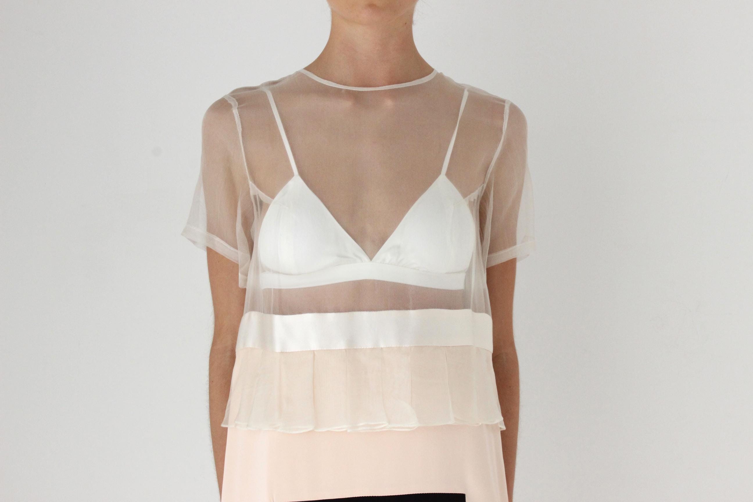 2014 Karla Spetic Silk & Mesh Abstract Dress