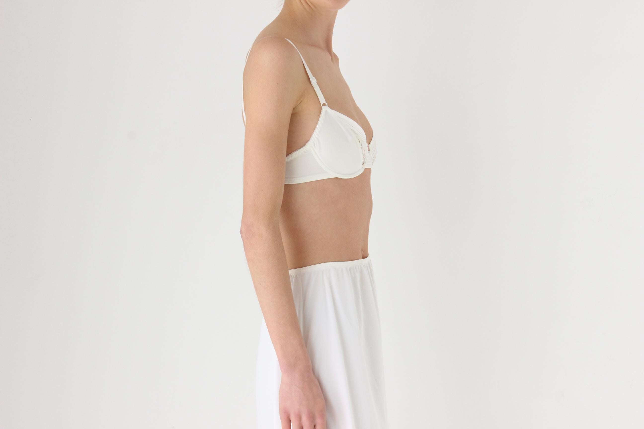 Vintage 80s Ivory Underwire Bra Bridal Lingerie