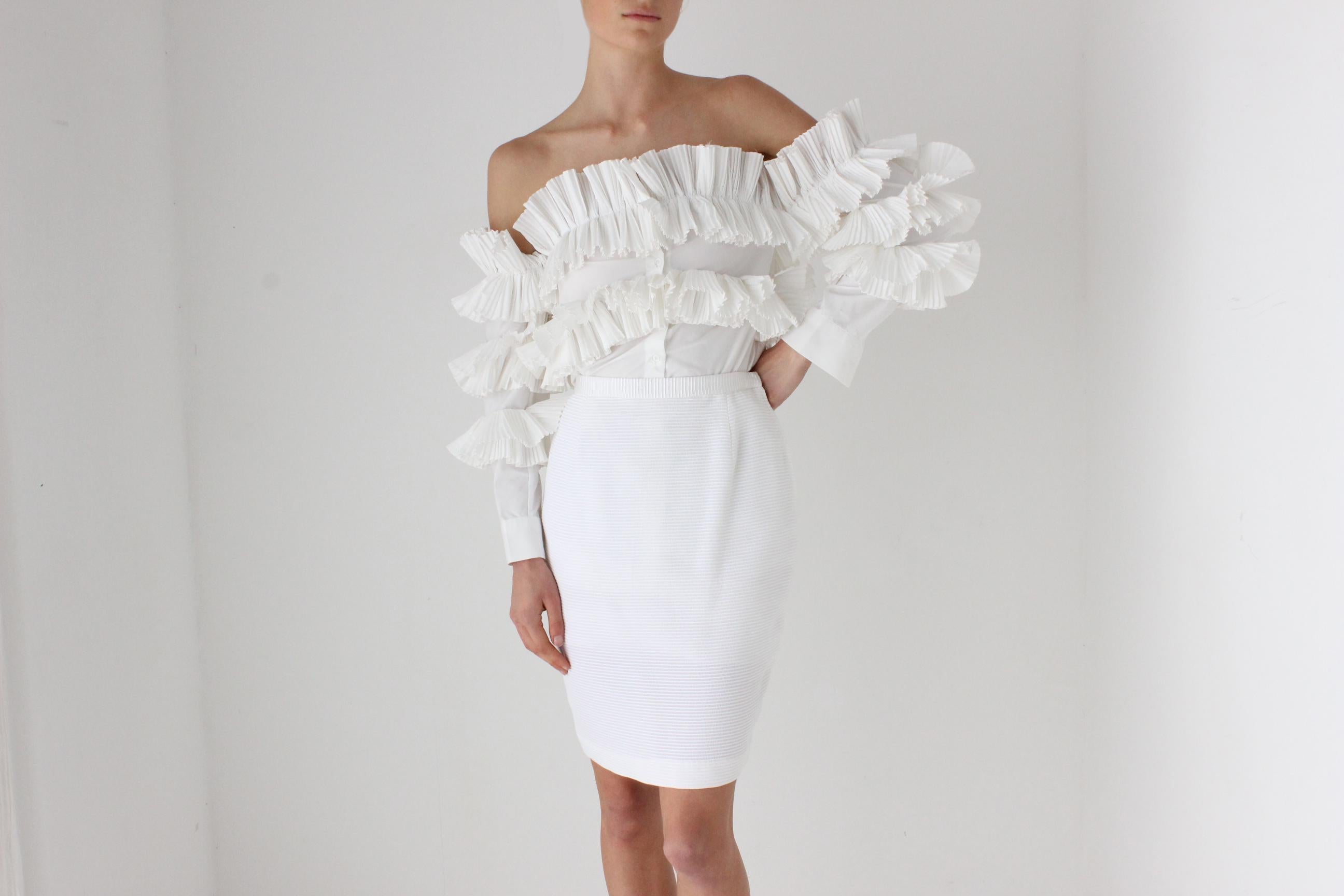Contemporary Sculptural Pleated Shirt