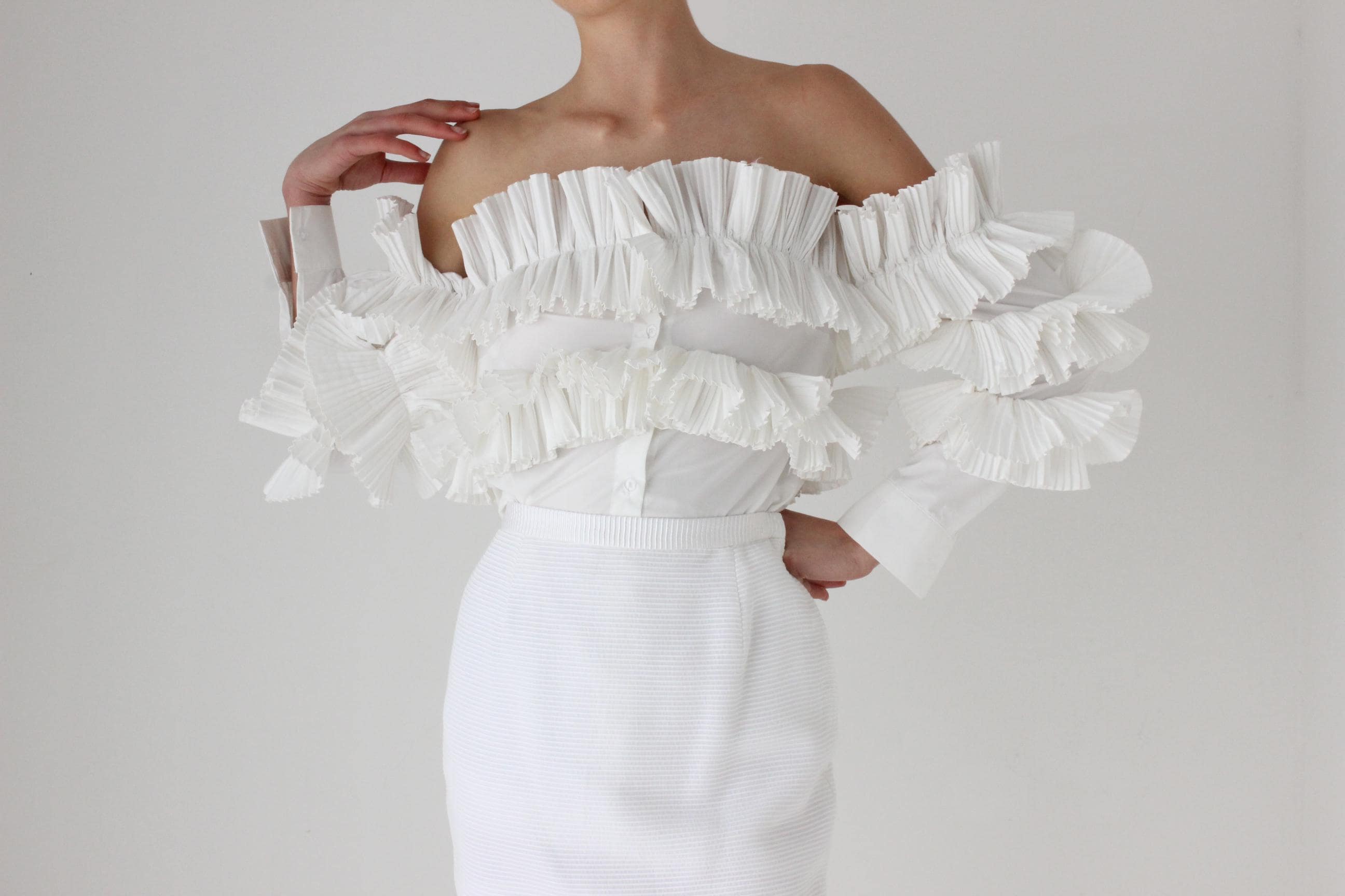Contemporary Sculptural Pleated Shirt