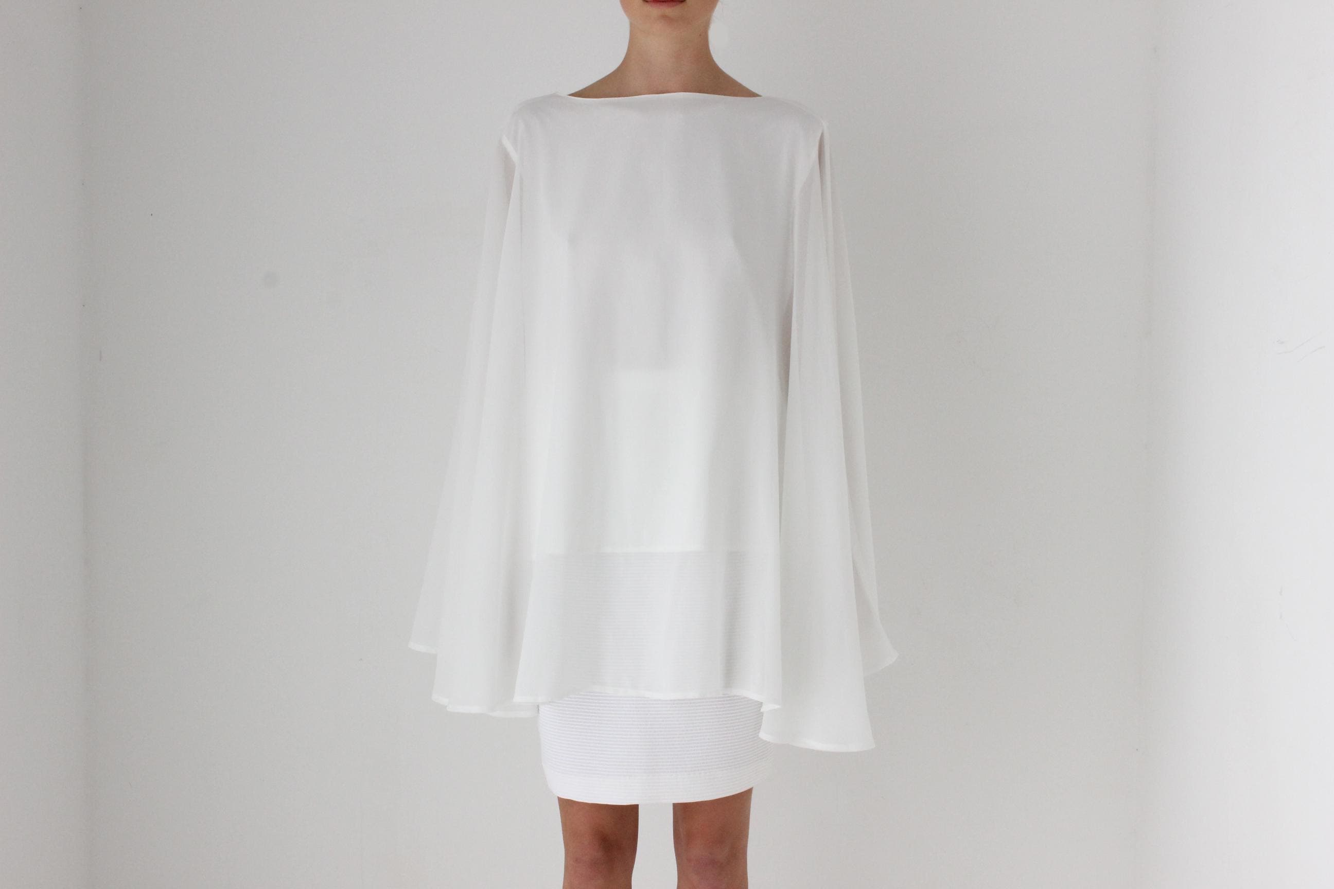 Contemporary Crepe Wing Sleeve Top