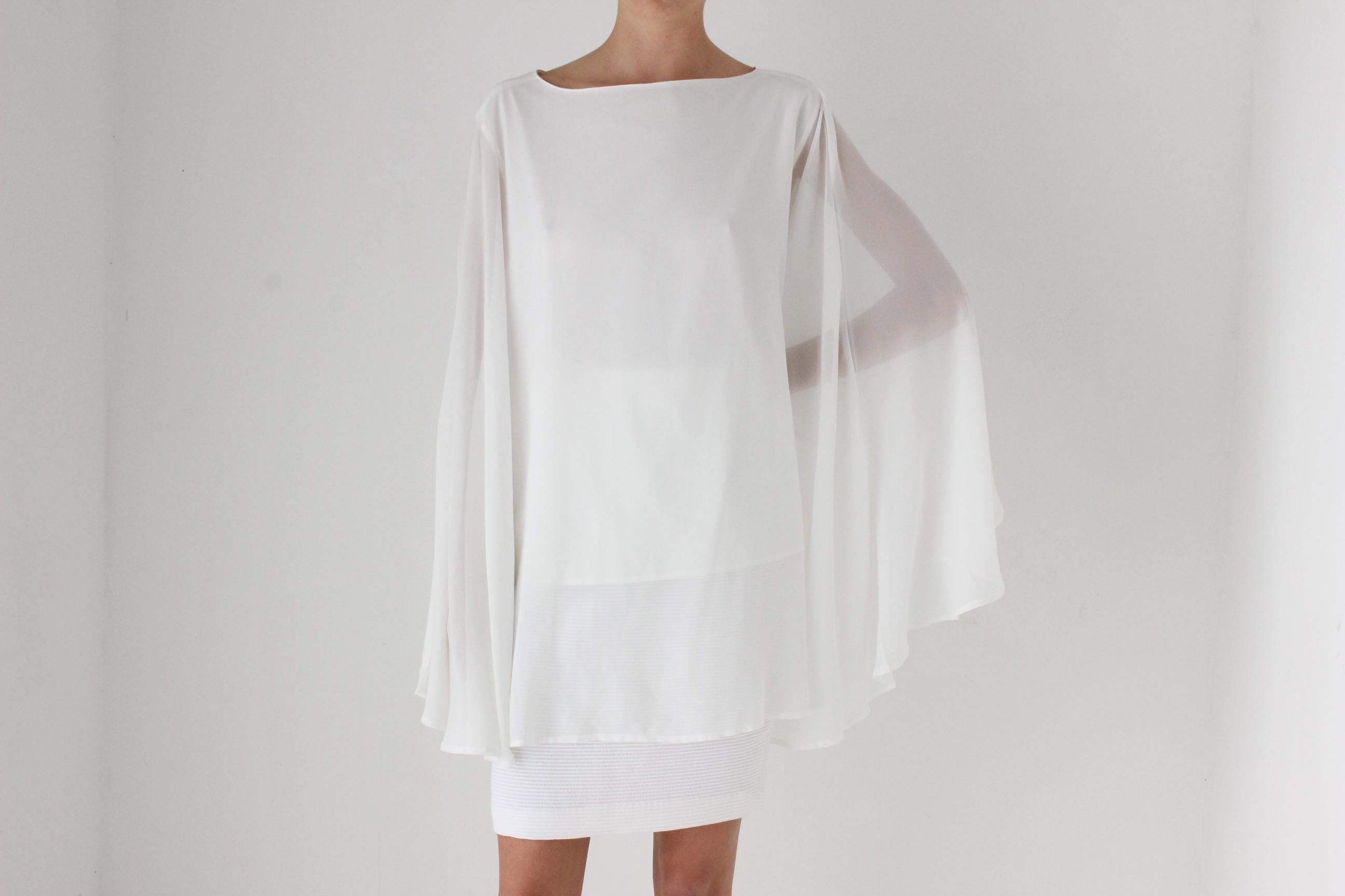 Contemporary Crepe Wing Sleeve Top