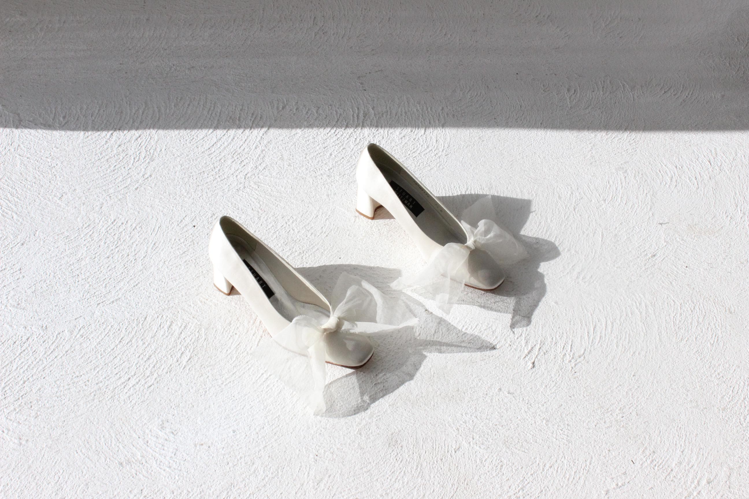 90s Stuart Weitzman Satin Heels w/ Organza Bows - Euro 37.5