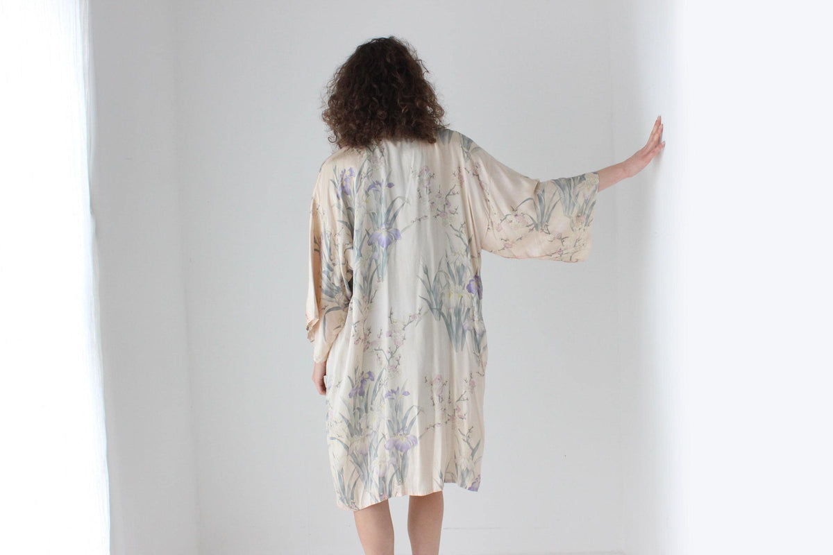 90s Pure Silk Pastel Blossom Kimono Robe