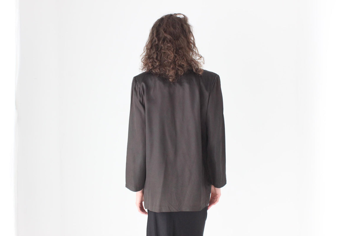 80s - Le Smoking - Silky Acetate Blazer Jacket