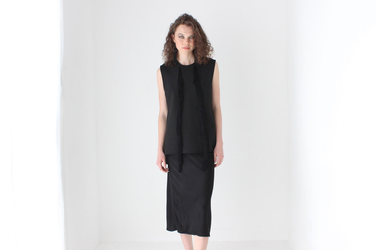 2010s Ellery Crepe Top w/ Fringe Tassel Detailing