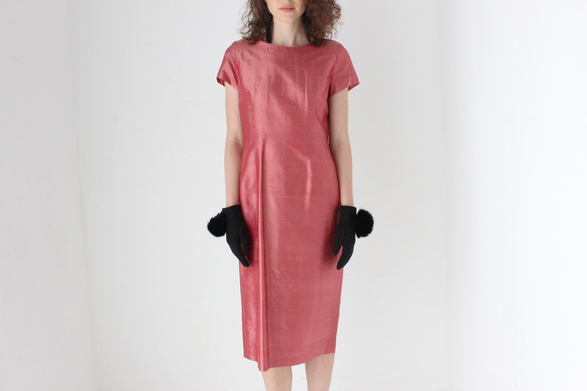 80s Felt & Rabbit Fur Pom Pom Gloves