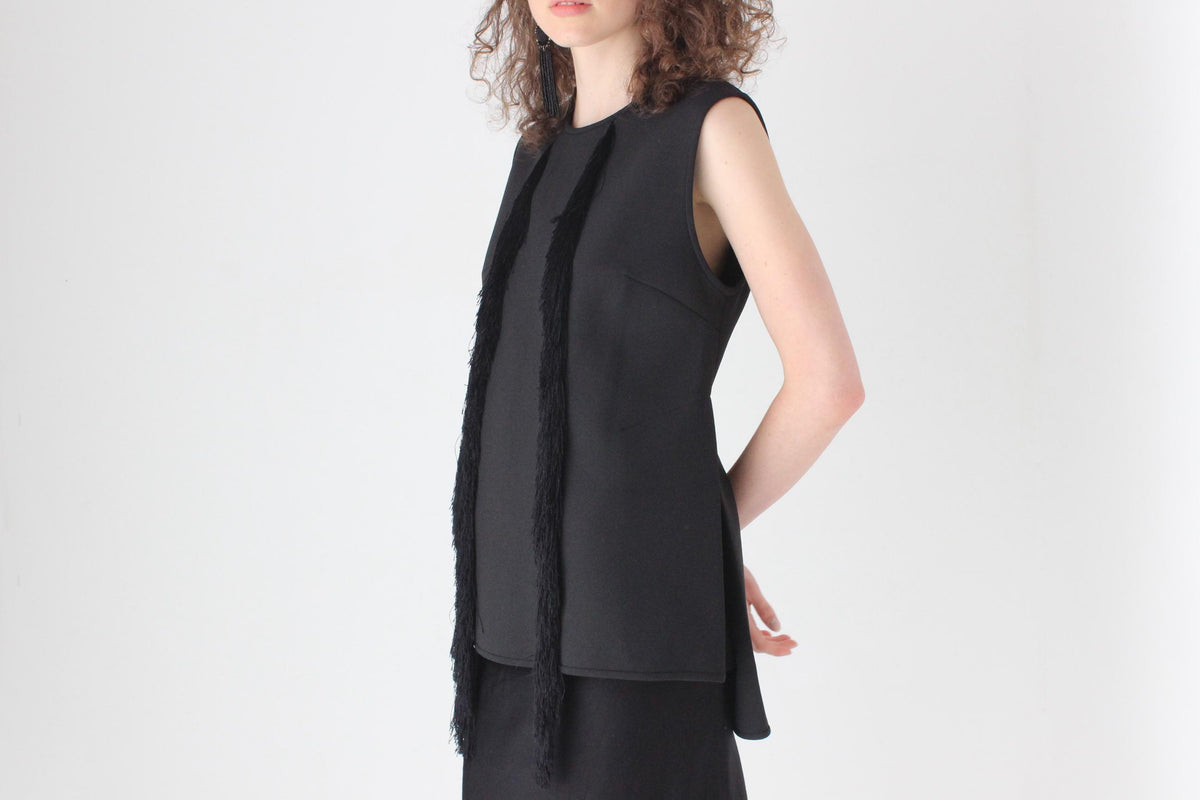 2010s Ellery Crepe Top w/ Fringe Tassel Detailing