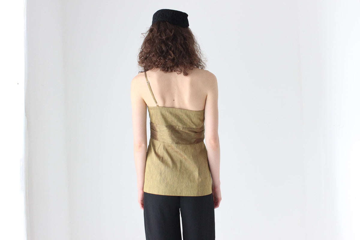2000s Asymmetric Sculptural One Shoulder Top