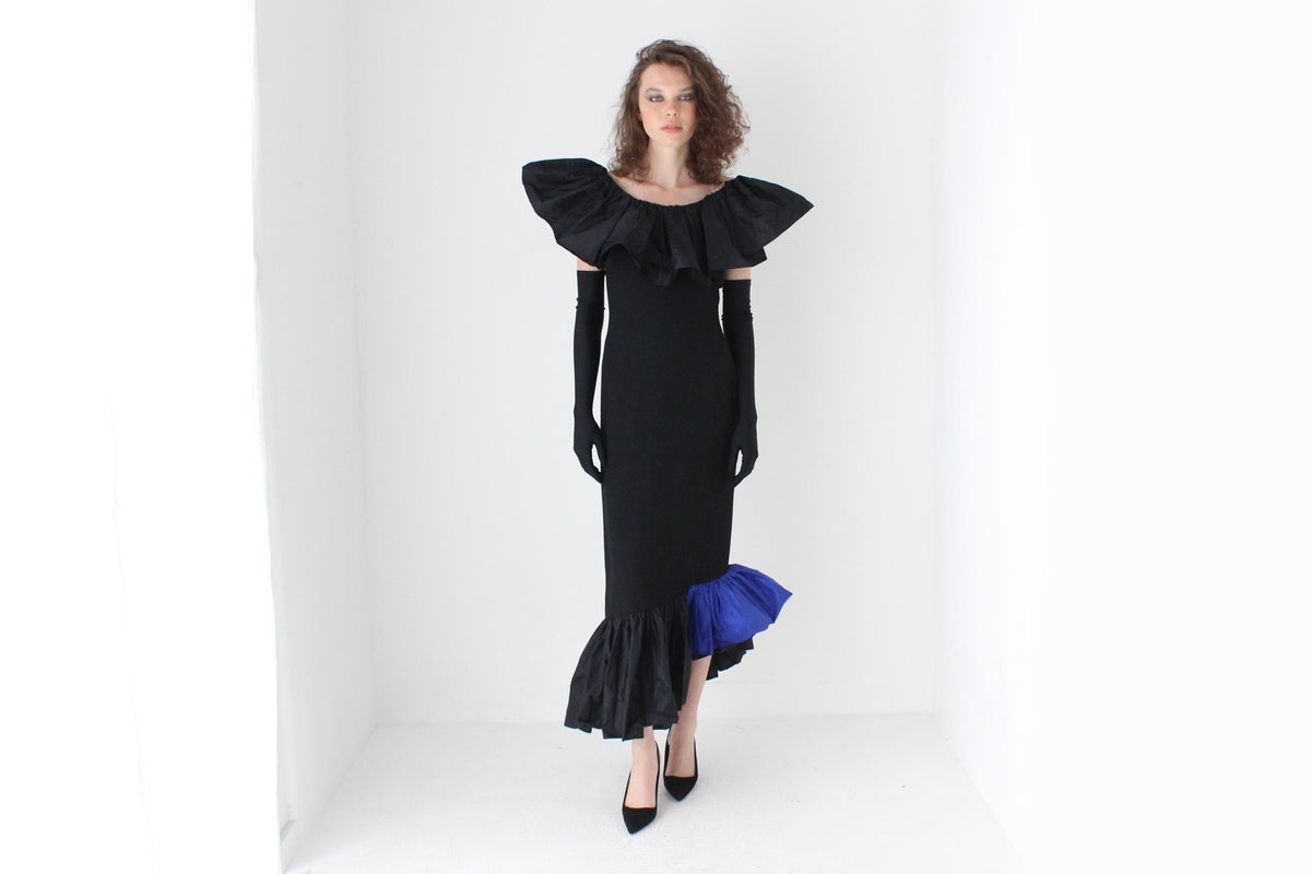 80s Sonia Rykiel Impossibly Rare Sculptural Taffeta Gown