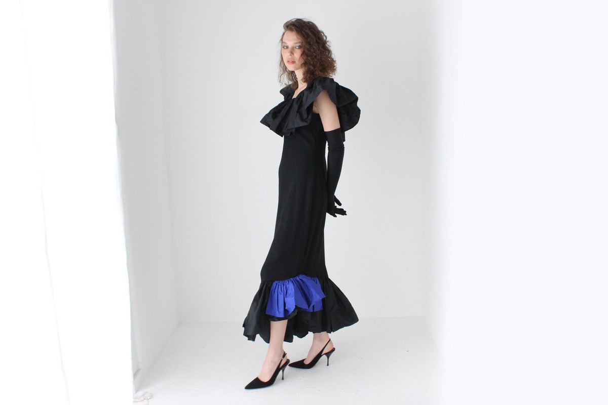 80s Sonia Rykiel Impossibly Rare Sculptural Taffeta Gown