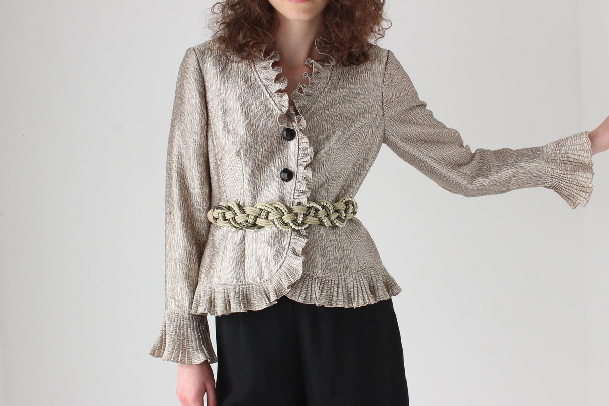 80s Gold Tone Braided Rope Waist Belt