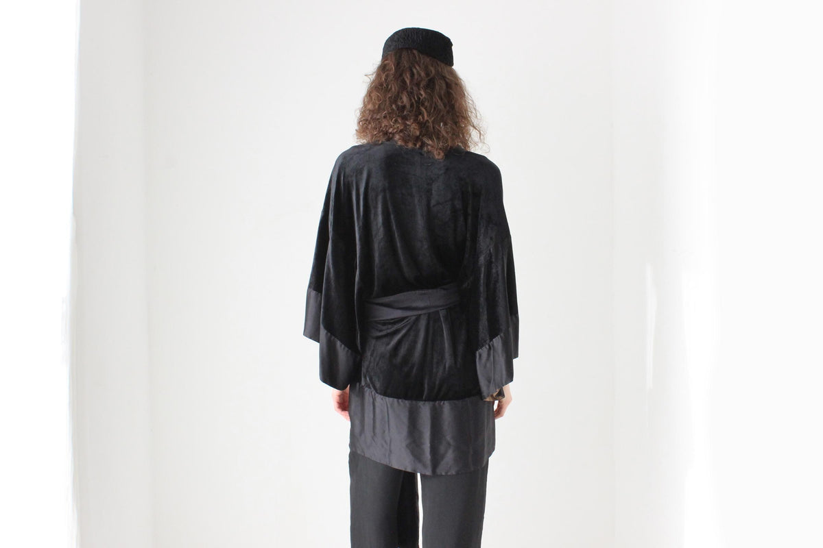 2000s Designer Crushed Velvet & Silk Kimono by Kirrily Johnston