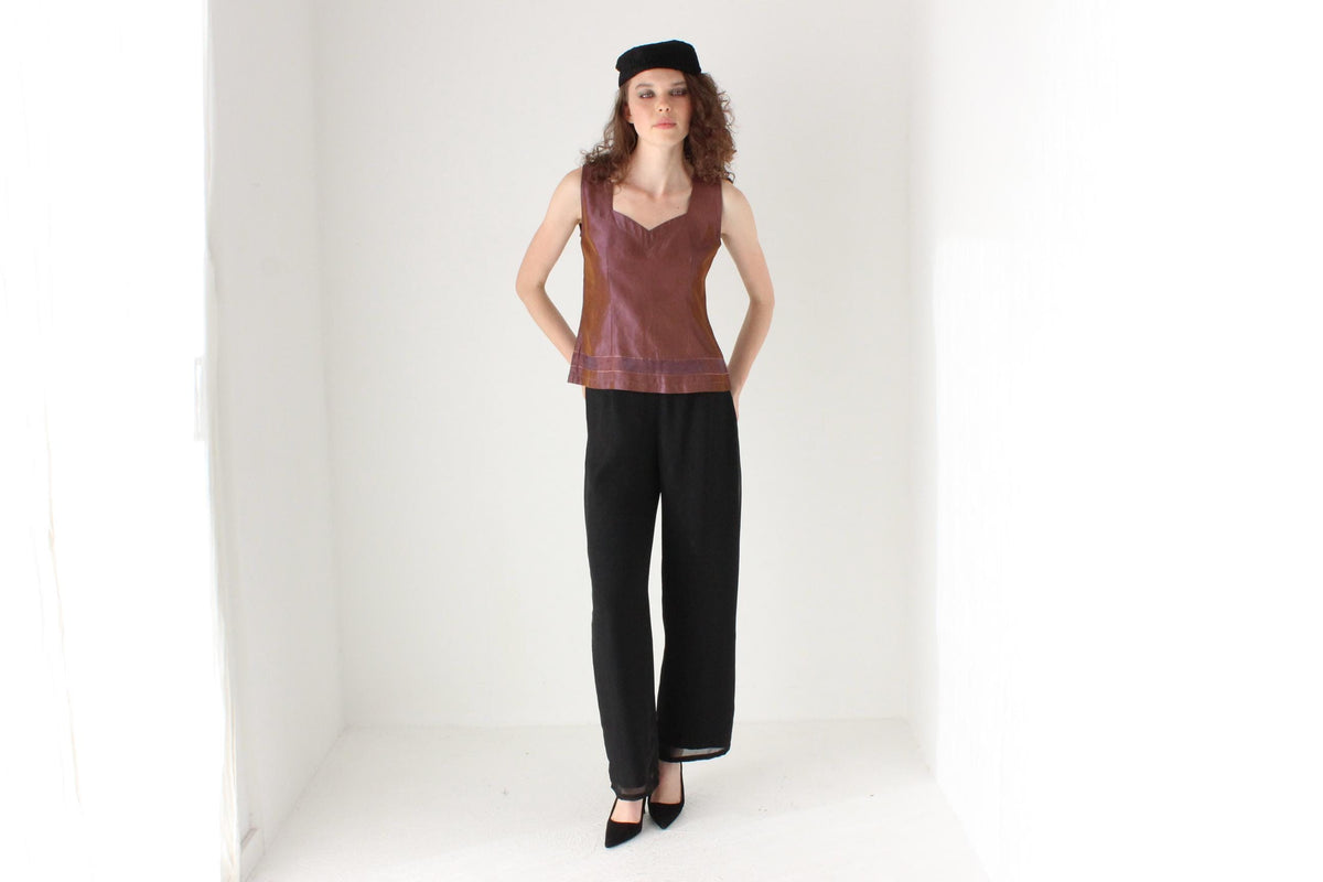 90s Metallic Taffeta Tank Top